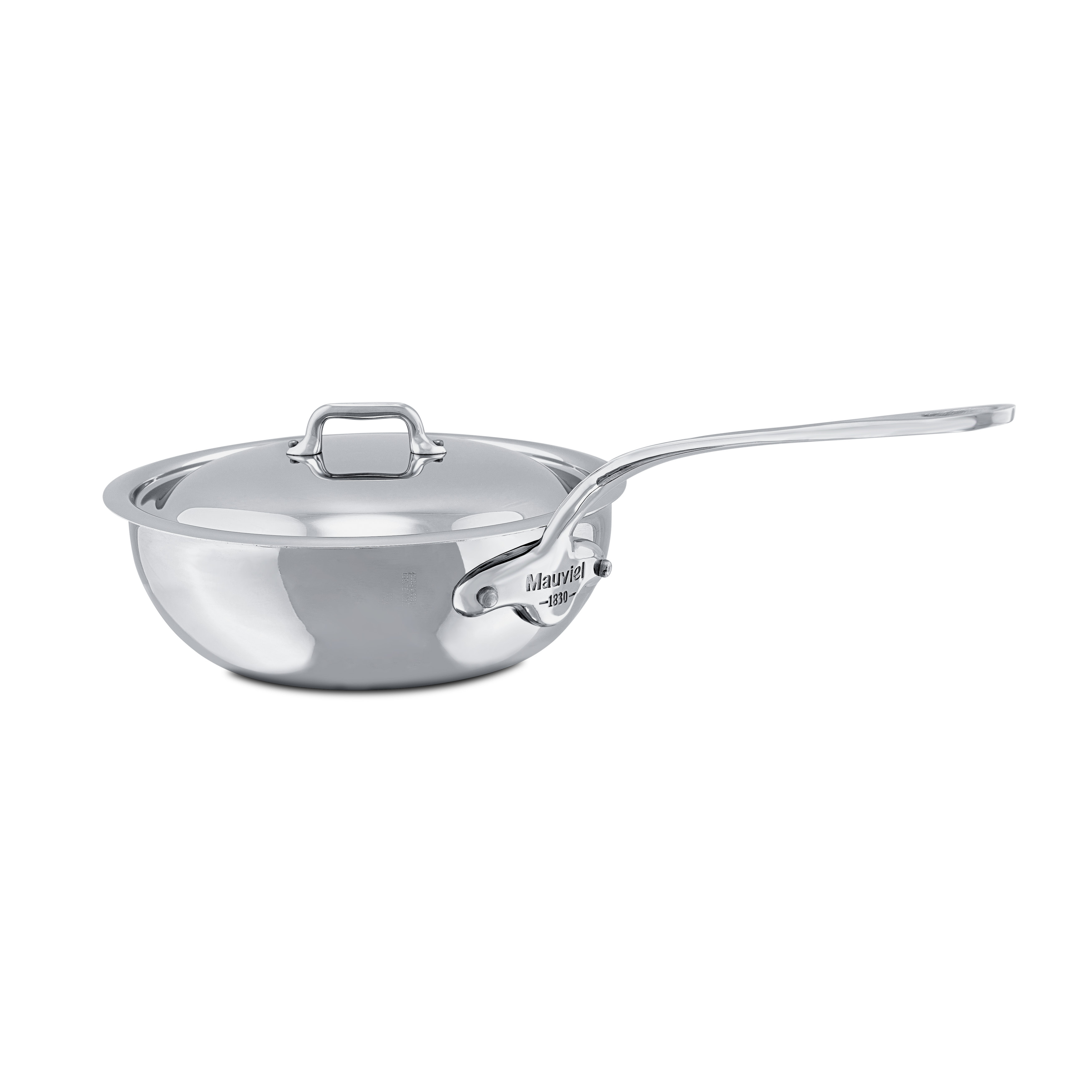 Mauviel M'COOK 5-Ply Chef Pan With Lid, Cast Stainless Steel Handle, 3.4-Qt