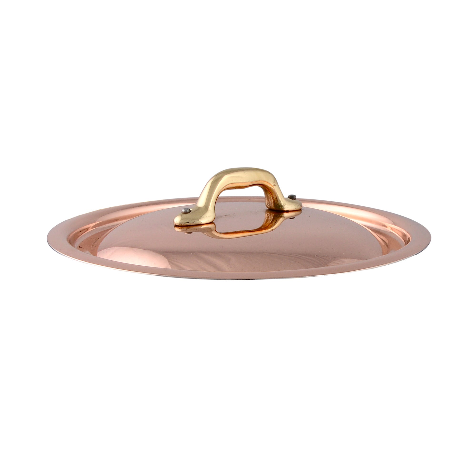 Mauviel M'Heritage M'150 B Copper Curved Oval Lid With Brass Handle, 11.8-In