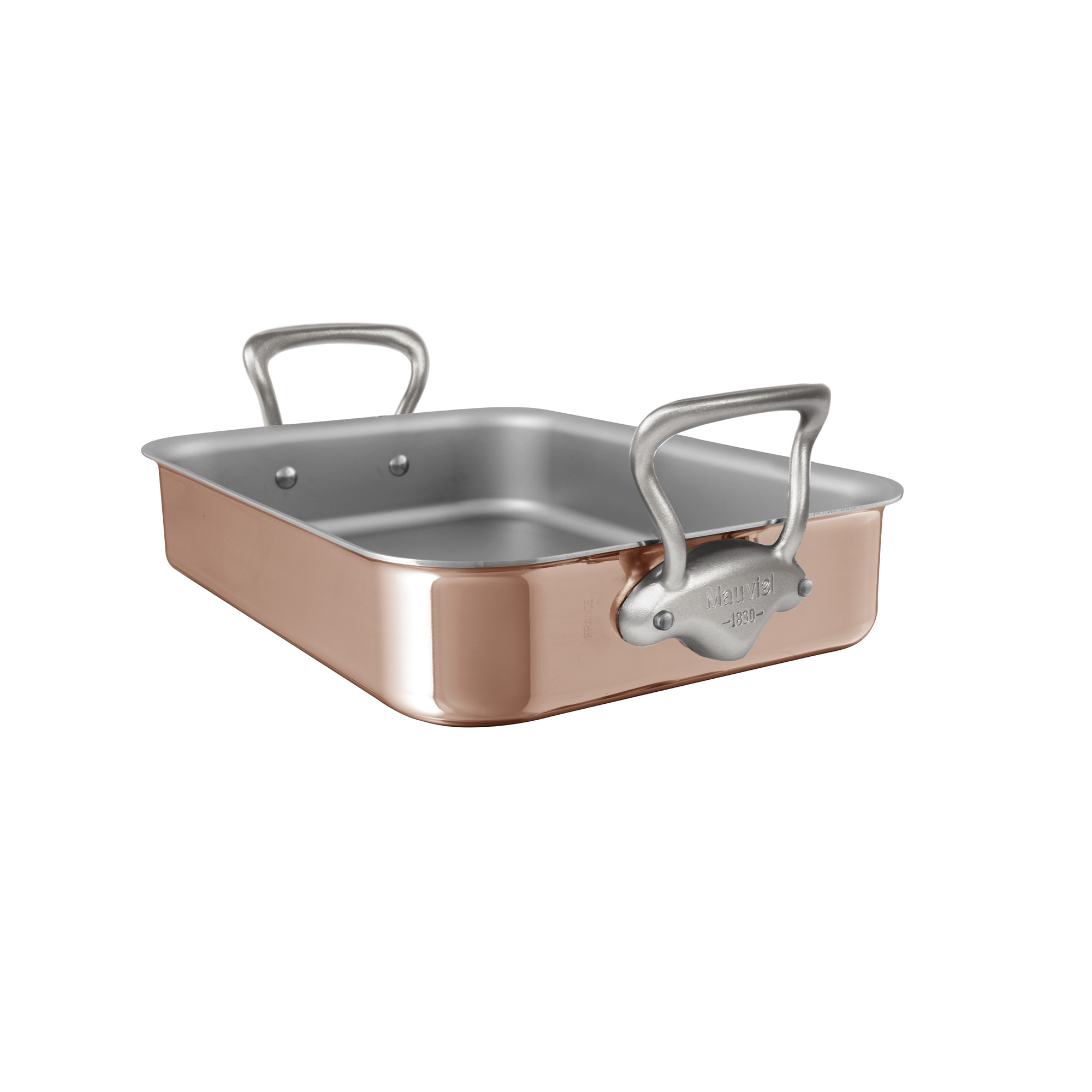 Mauviel Copper Roasting Pan With Cast Stainless Steel Handles, 15.7 x 11.8-In