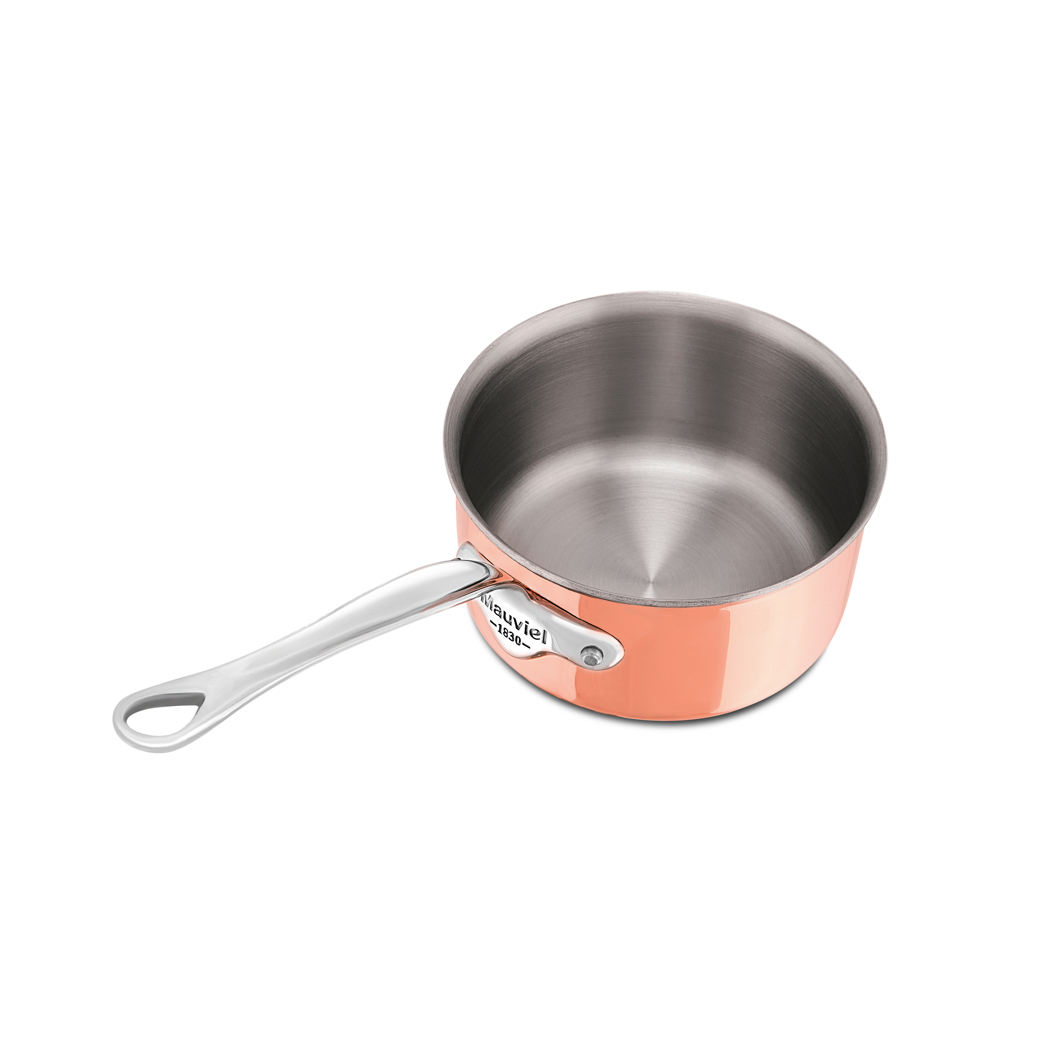Mauviel M'Heritage M'6 S Induction Copper Sauce Pan With Lid, Cast Stainless Steel Handle, 3.4-Qt