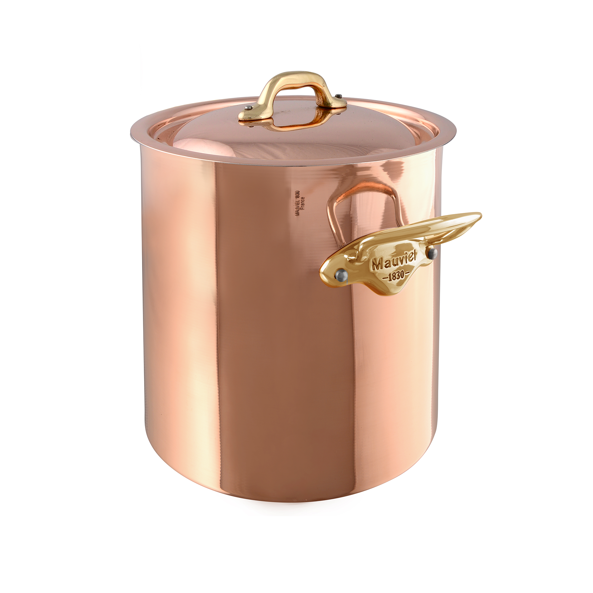 Mauviel M'Heritage M'150 B Copper Stockpot With Lid Brass Handles, 9.9-Qt