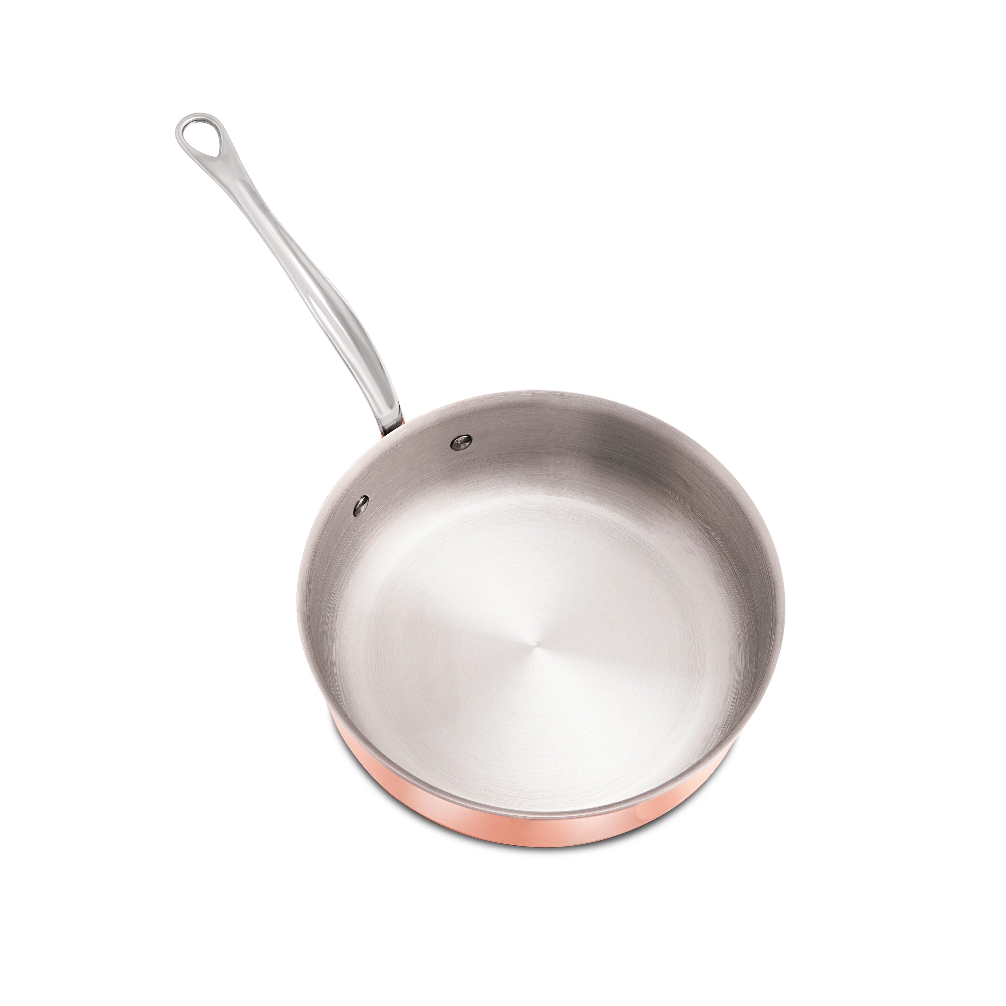 Mauviel M'Heritage M'6 S Induction Copper Saute Pan With Lid, Cast Stainless Steel Handle, 3.1-Qt