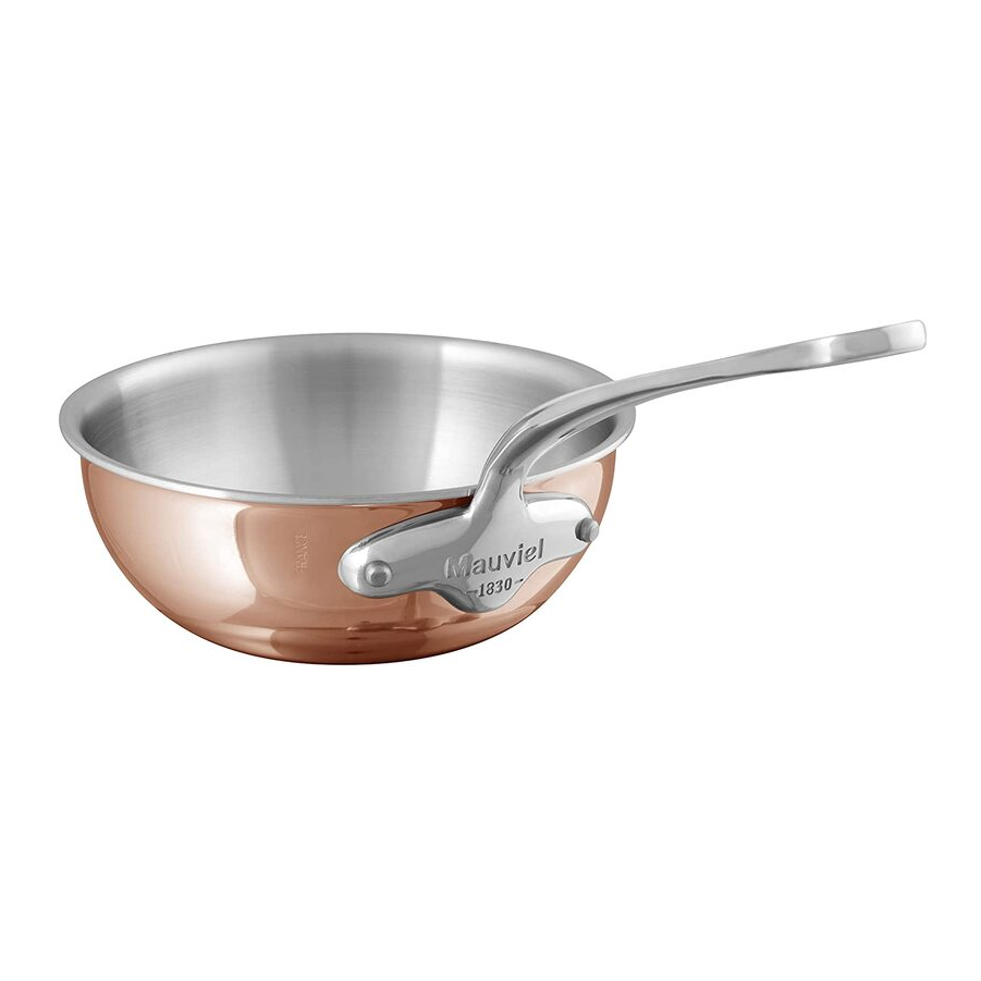 Mauviel M'Heritage M'6 S Induction Copper Chef Pan With Cast Stainless Steel Handle, 2-Qt