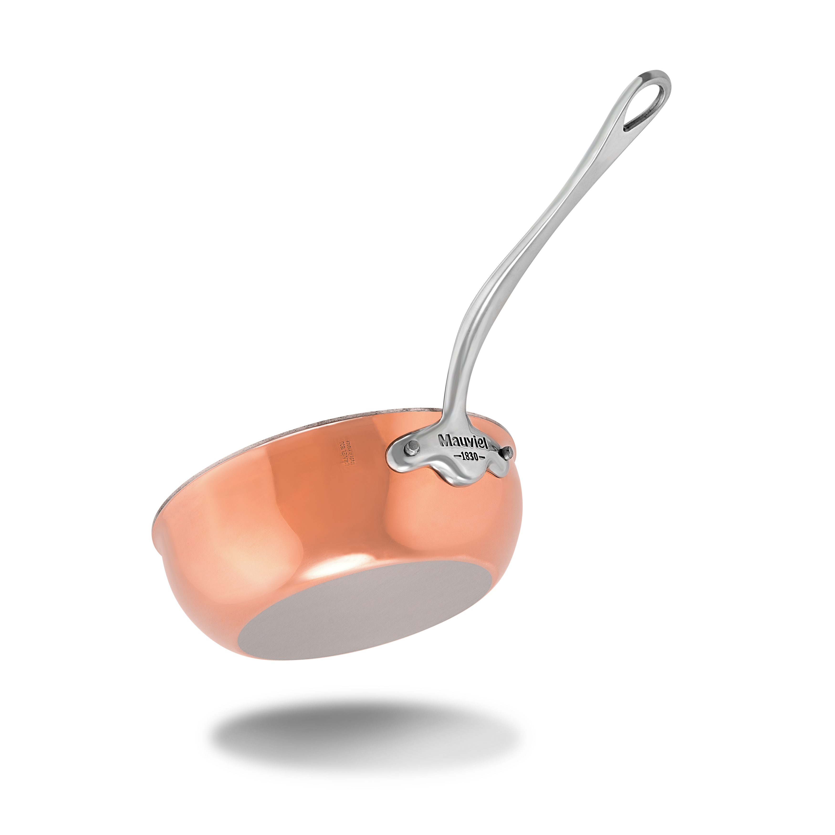 Mauviel M'Heritage M'6 S Induction Copper Chef Pan With Lid, Cast Stainless Steel Handle, 2-Qt