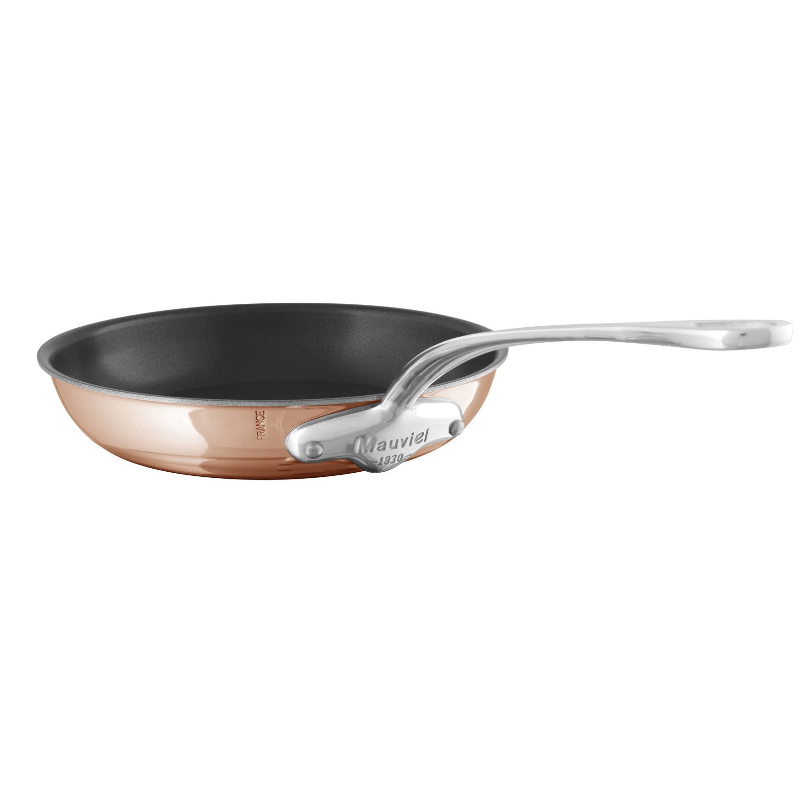 Mauviel M'Heritage M'6 S Induction Copper Nonstick Frying Pan With Cast Stainless Steel Handle, 7.9-In