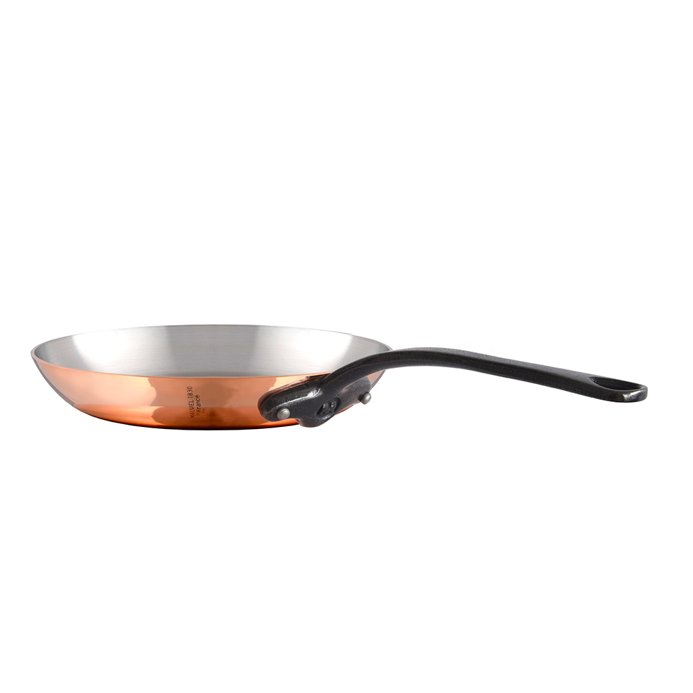 Mauviel M'Heritage M'200 CI Copper Frying Pan With Cast Iron Handle, 10.2-In