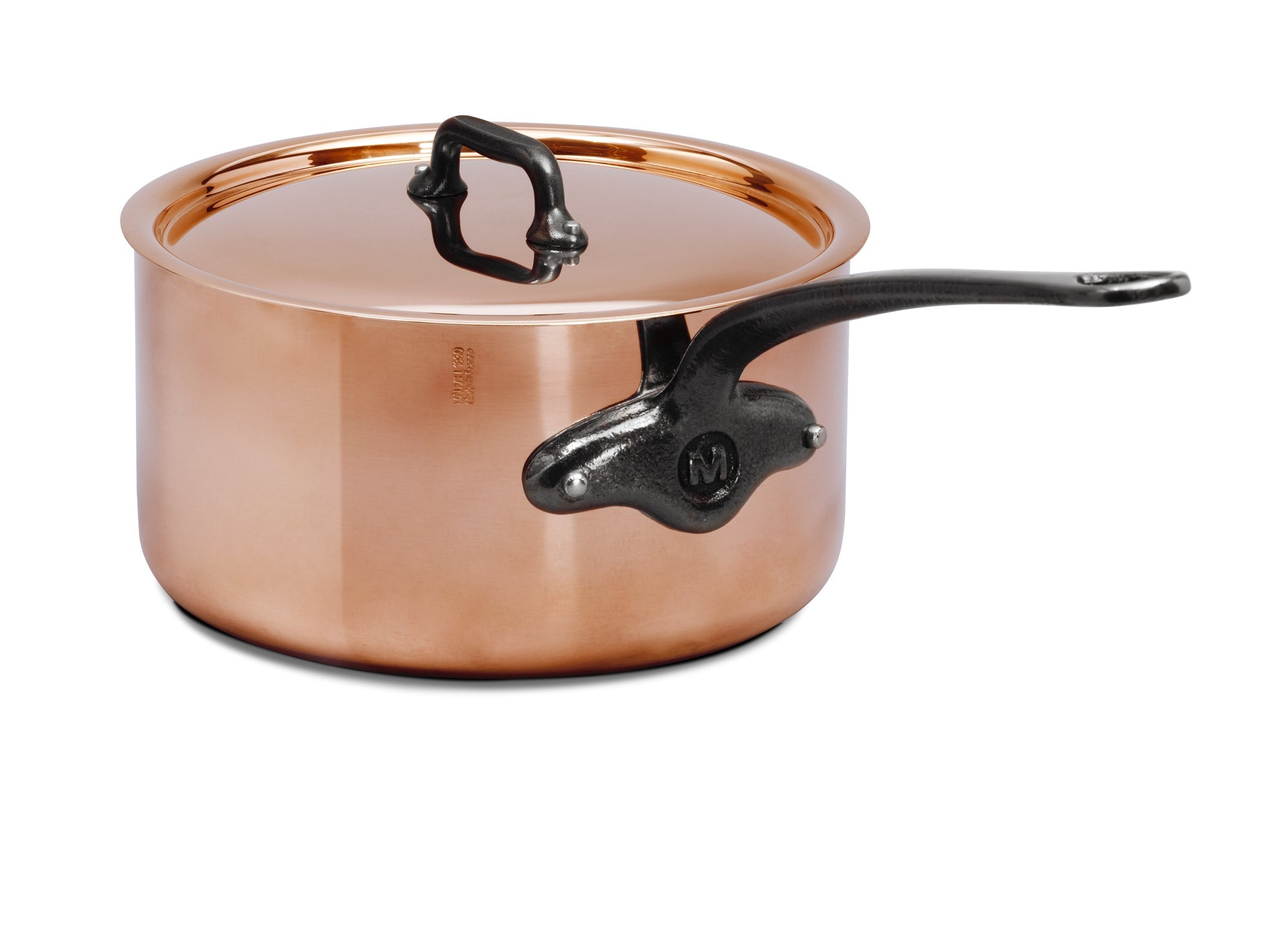 Mauviel M'Heritage M'200 CI Sauce Pan With Lid, Cast Iron Handle, 0.8-Qt