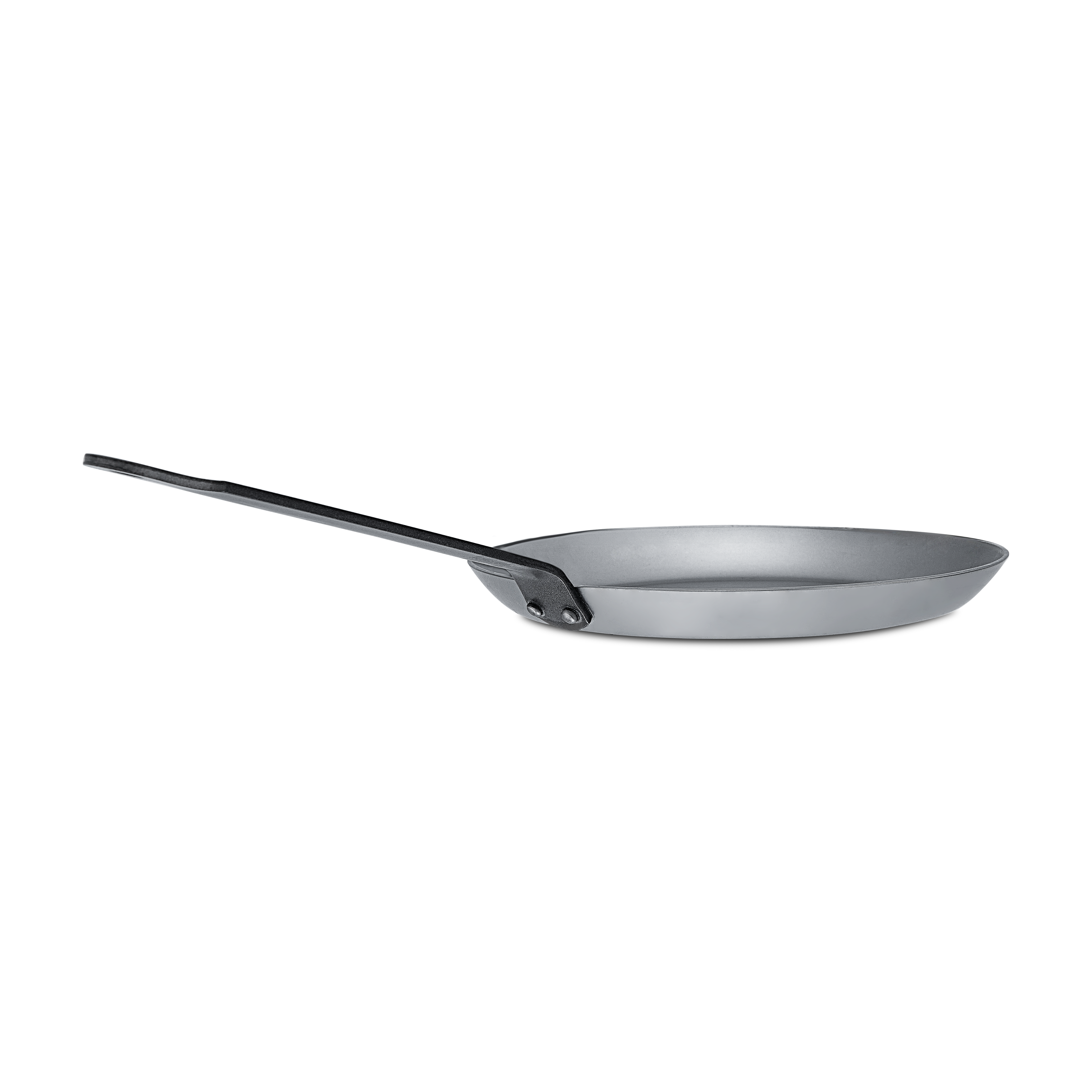 Mauviel M'STEEL Black Carbon Steel Crepe Pan With Iron Handle, 9.4-In
