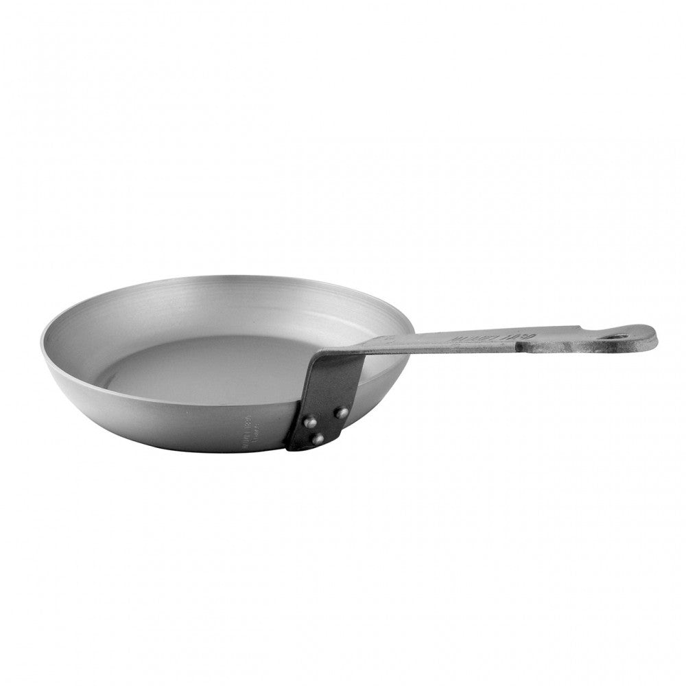 Mauviel M'STEEL Black Carbon Steel Round Frying Pan With Iron Handle, 9.4-In