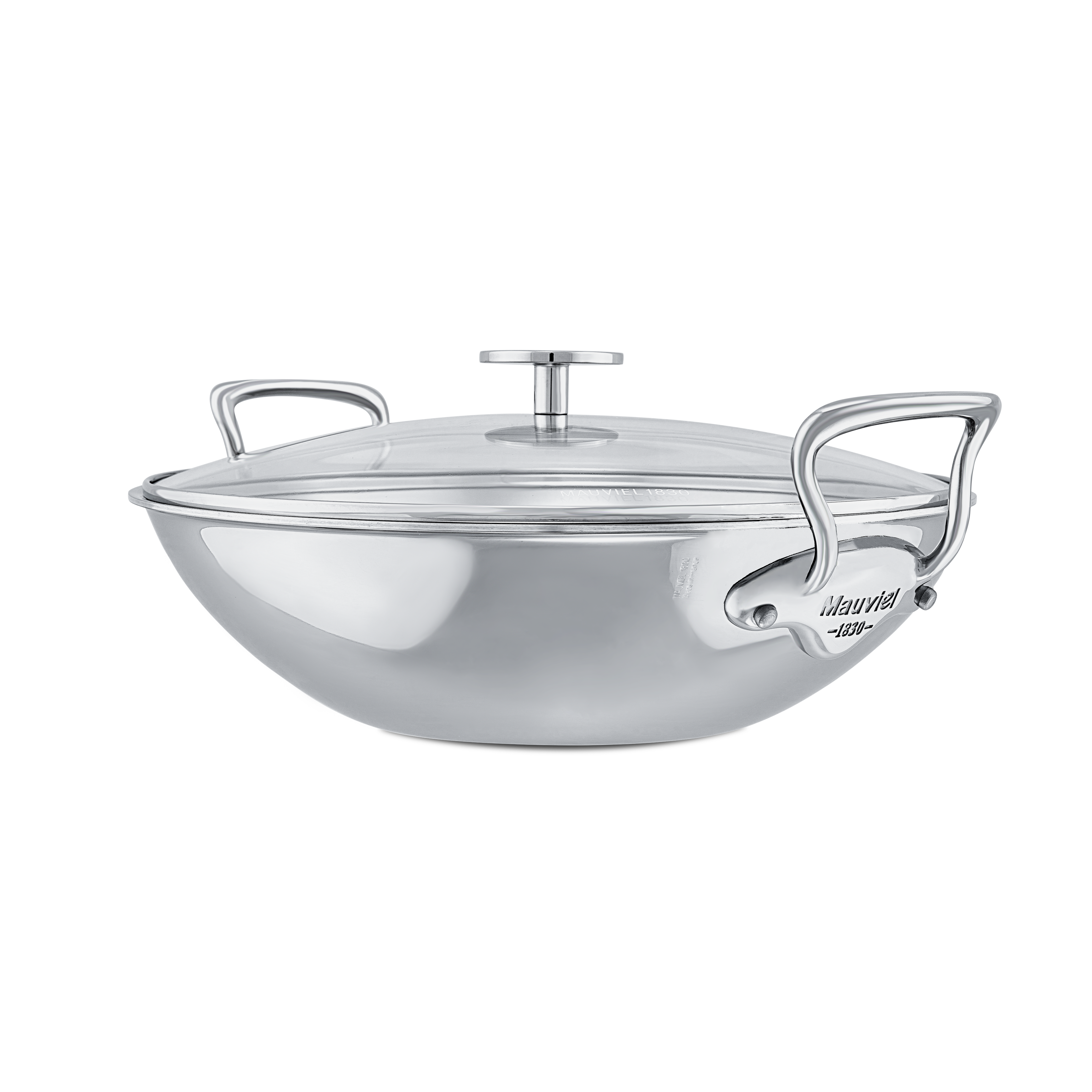 Mauviel M'COOK 5-Ply Wok With Two Cast Stainless Steel Handles, 12.6-In