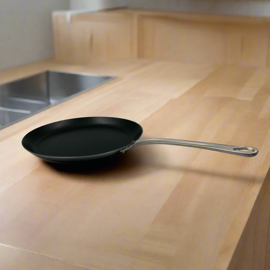 Mauviel M'Cook SB 5-Ply Crepe Pan With Brushed Cast Stainless Steel Handle, 11.8-In