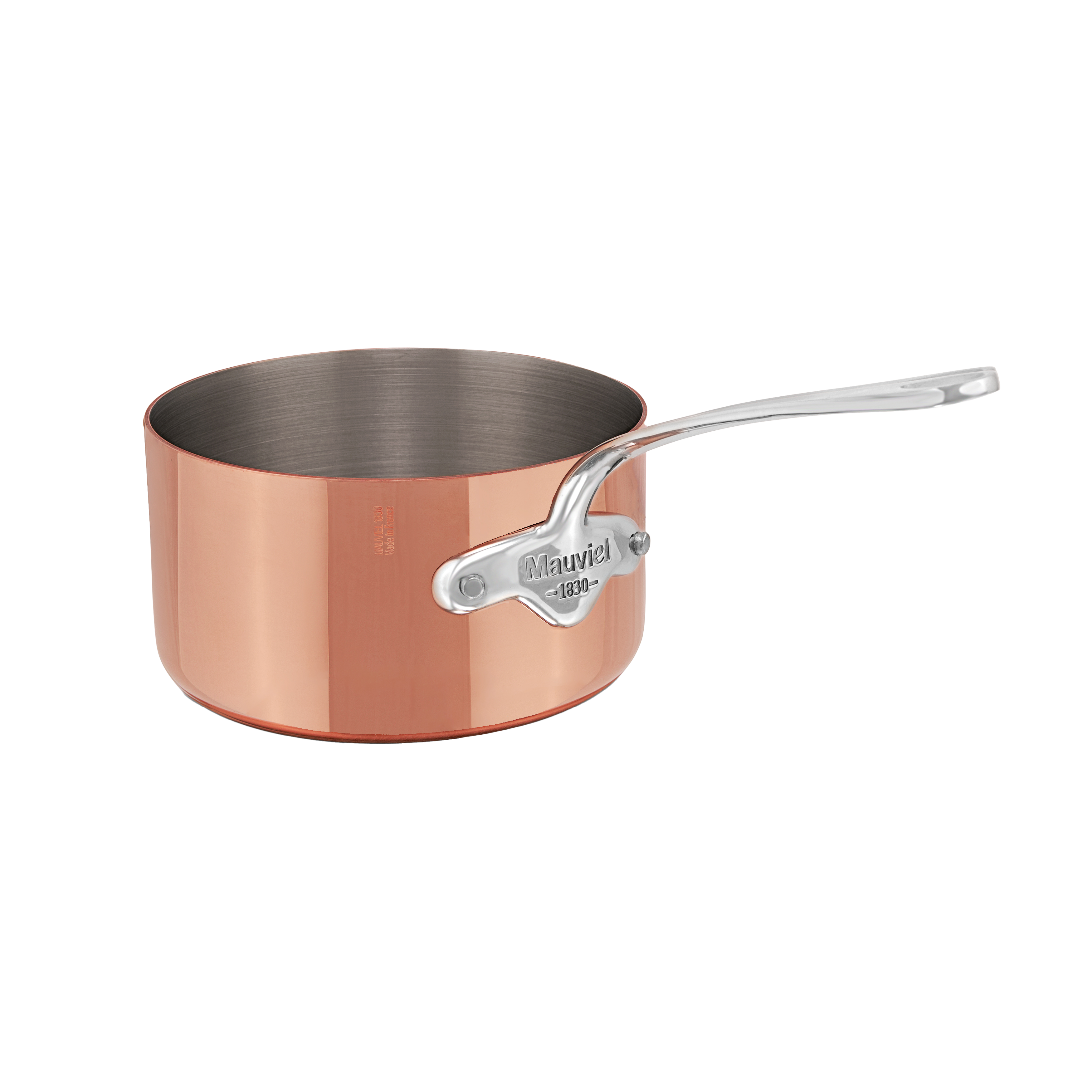 Mauviel M'Heritage M'150 S Copper Sauce Pan With Curved Lid And Cast Stainless Steel Handle, 3.4-Qt