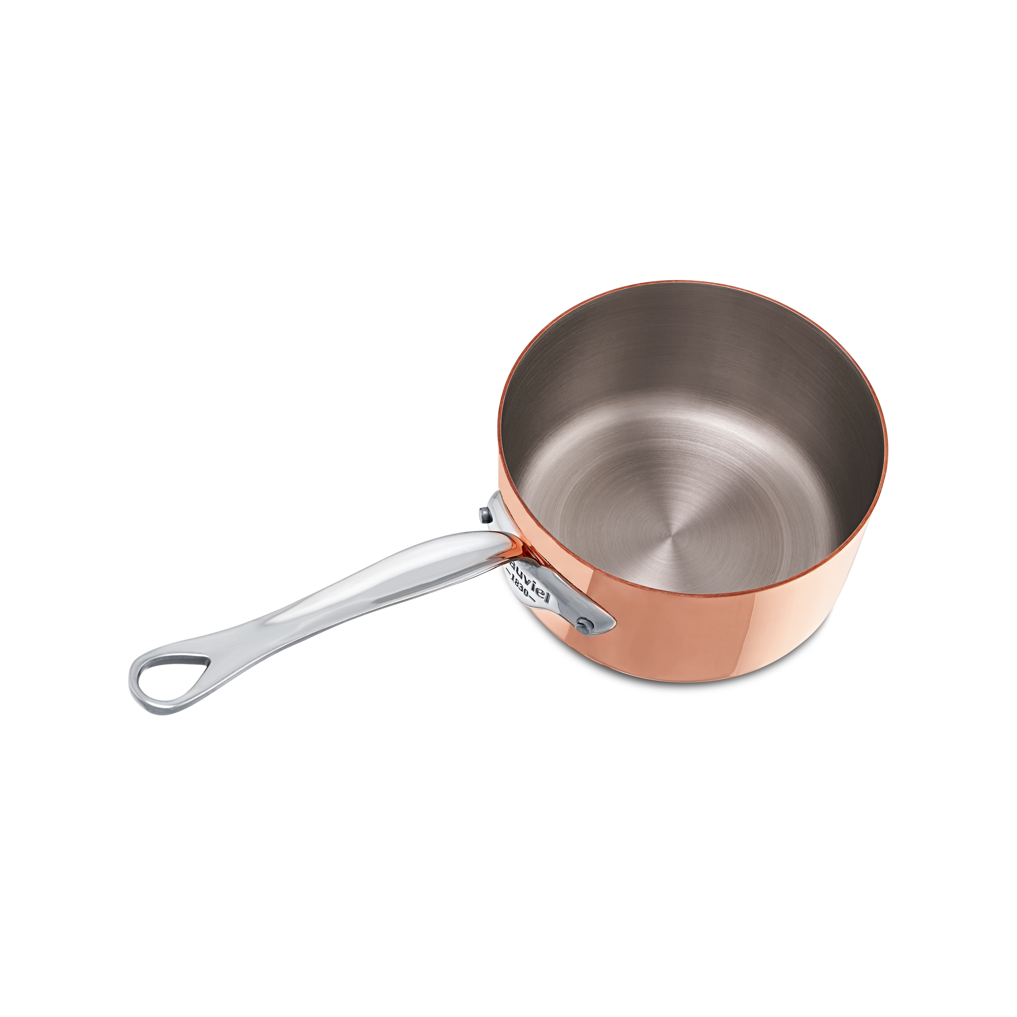 Mauviel M'Heritage M'150 S Copper Sauce Pan With Curved Lid And Cast Stainless Steel Handle, 3.4-Qt