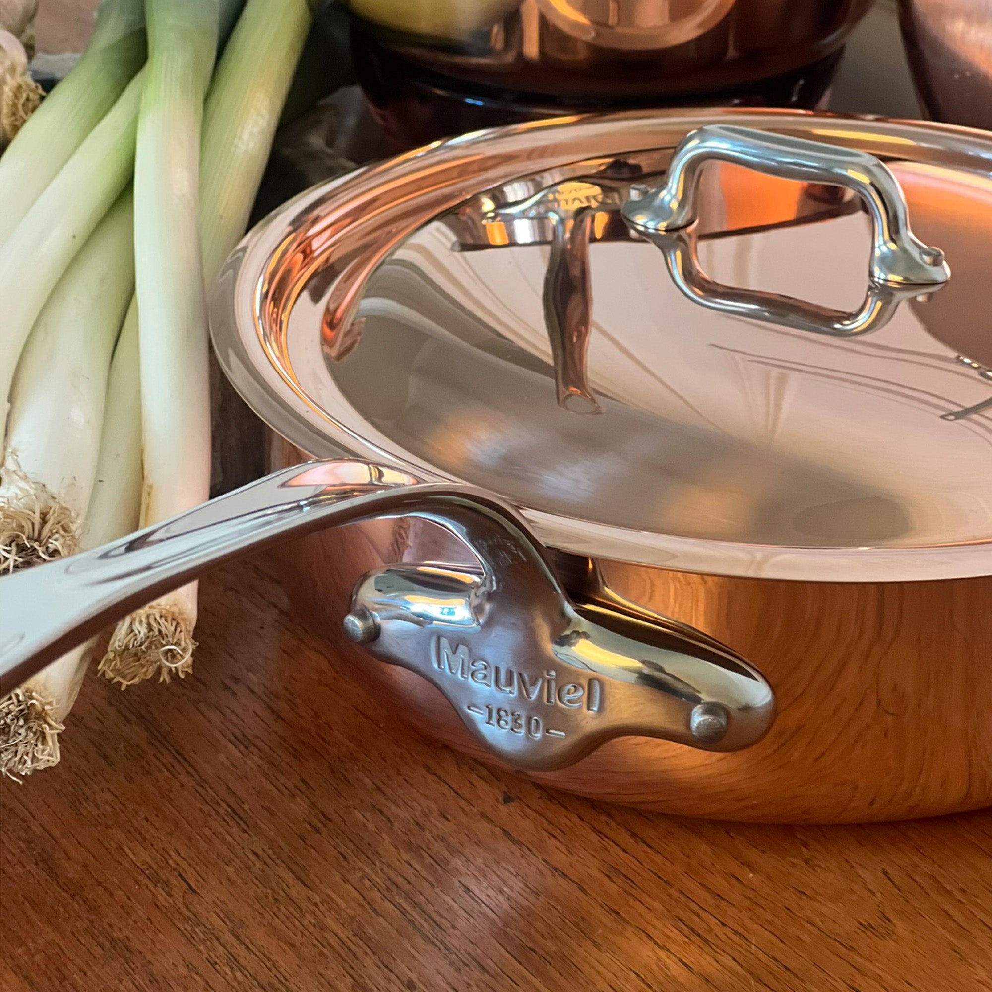 Mauviel M'Heritage M'150 S Copper Saute Pan With Curved Lid And Cast Stainless Steel Handle, 6-Qt