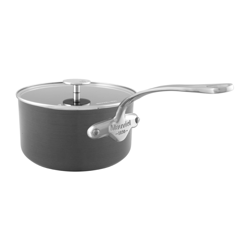 Mauviel M'STONE 3 Sauce Pan With Glass Lid, Cast Stainless Steel Handle, 1.8-Qt