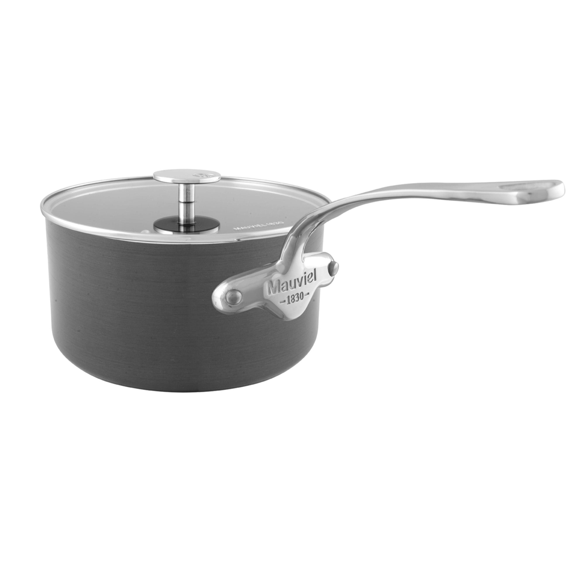 Mauviel M'STONE 3 Sauce Pan With Glass Lid, Cast Stainless Steel Handle, 1.3-Qt