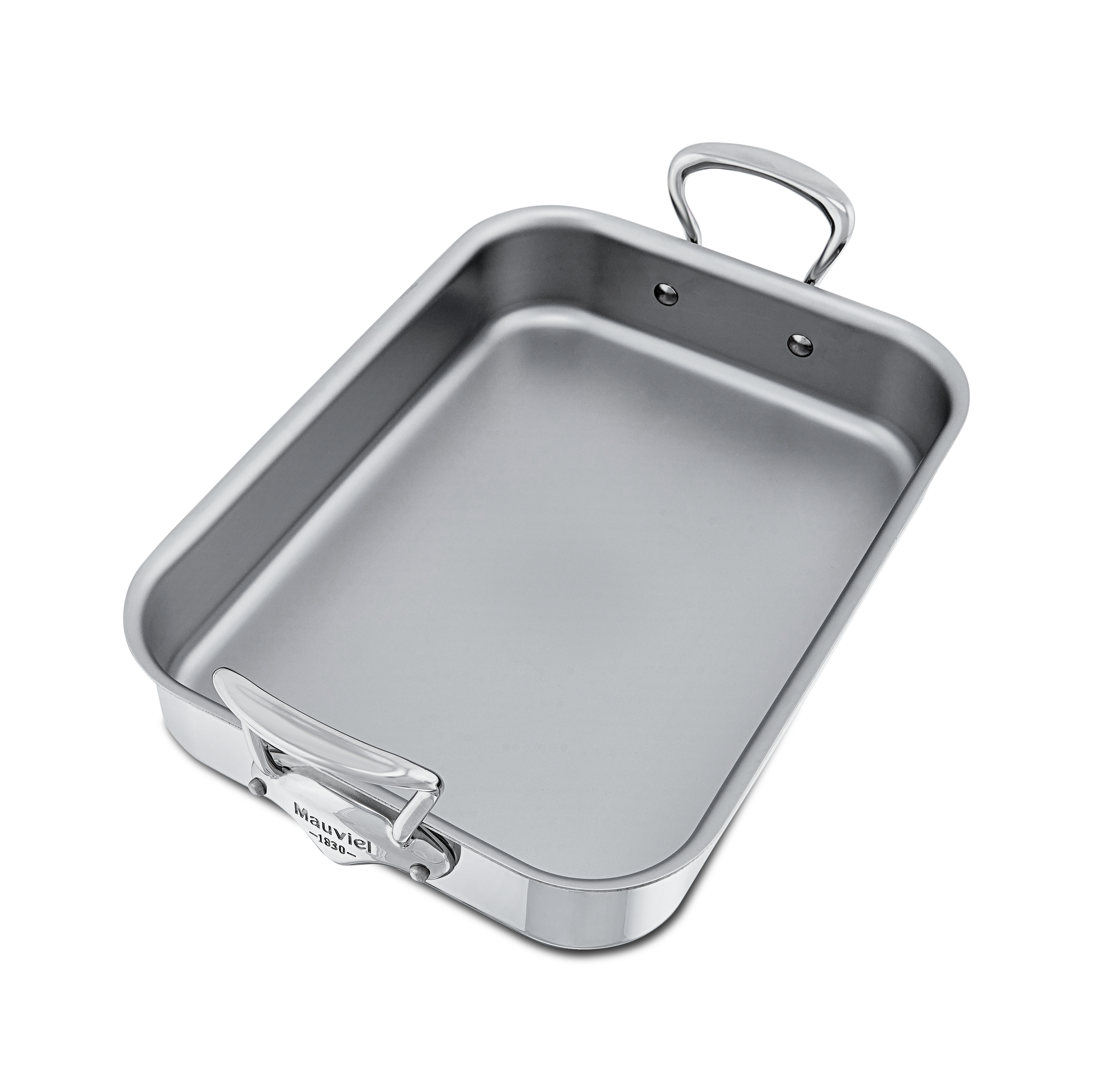 Mauviel Stainless Steel Roasting Pan With Cast Stainless Steel Handles, 15.7 x 11.8-In