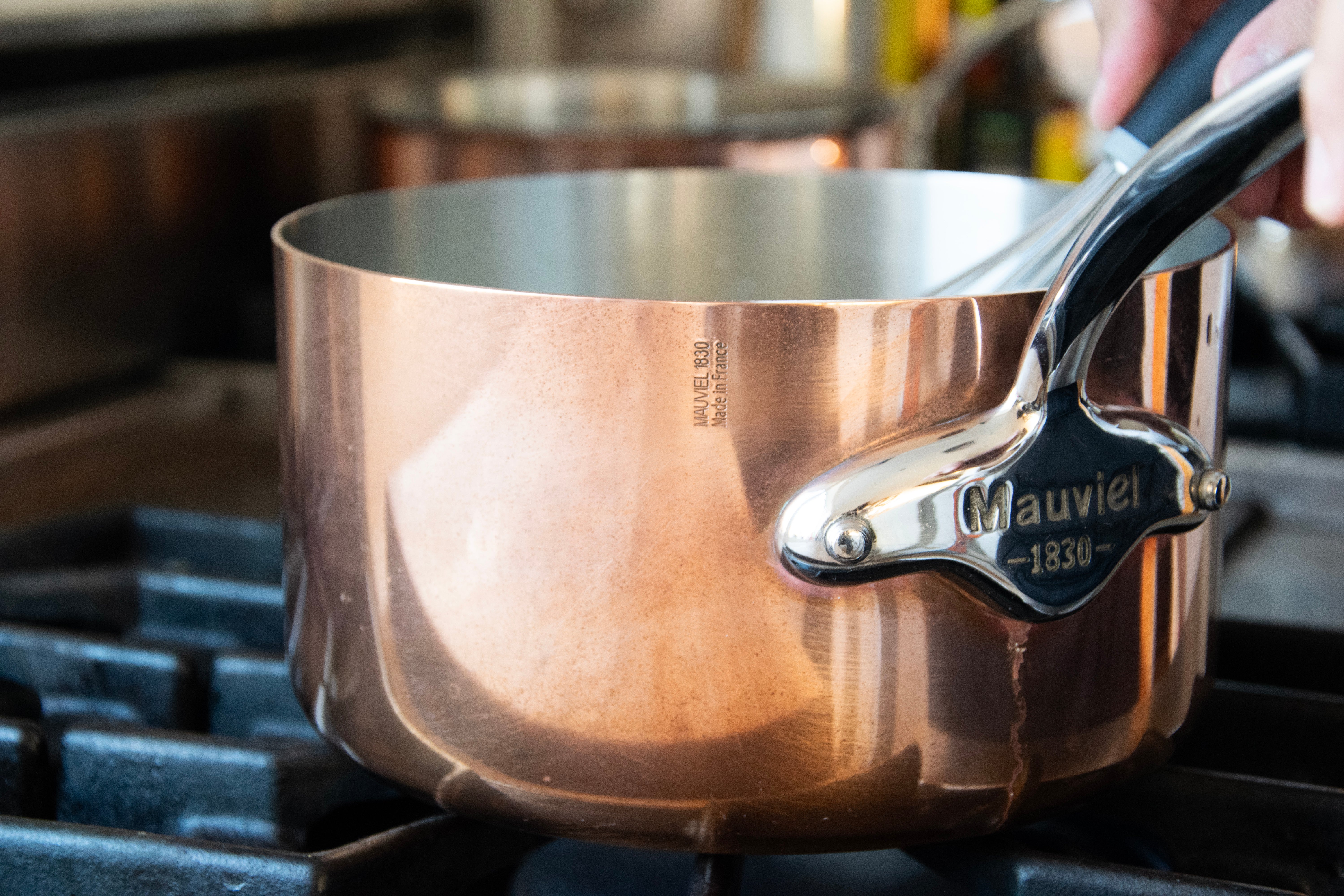 Mauviel M'Heritage M'150 S Copper Sauce Pan With Cast Stainless Steel, 0.9-Qt