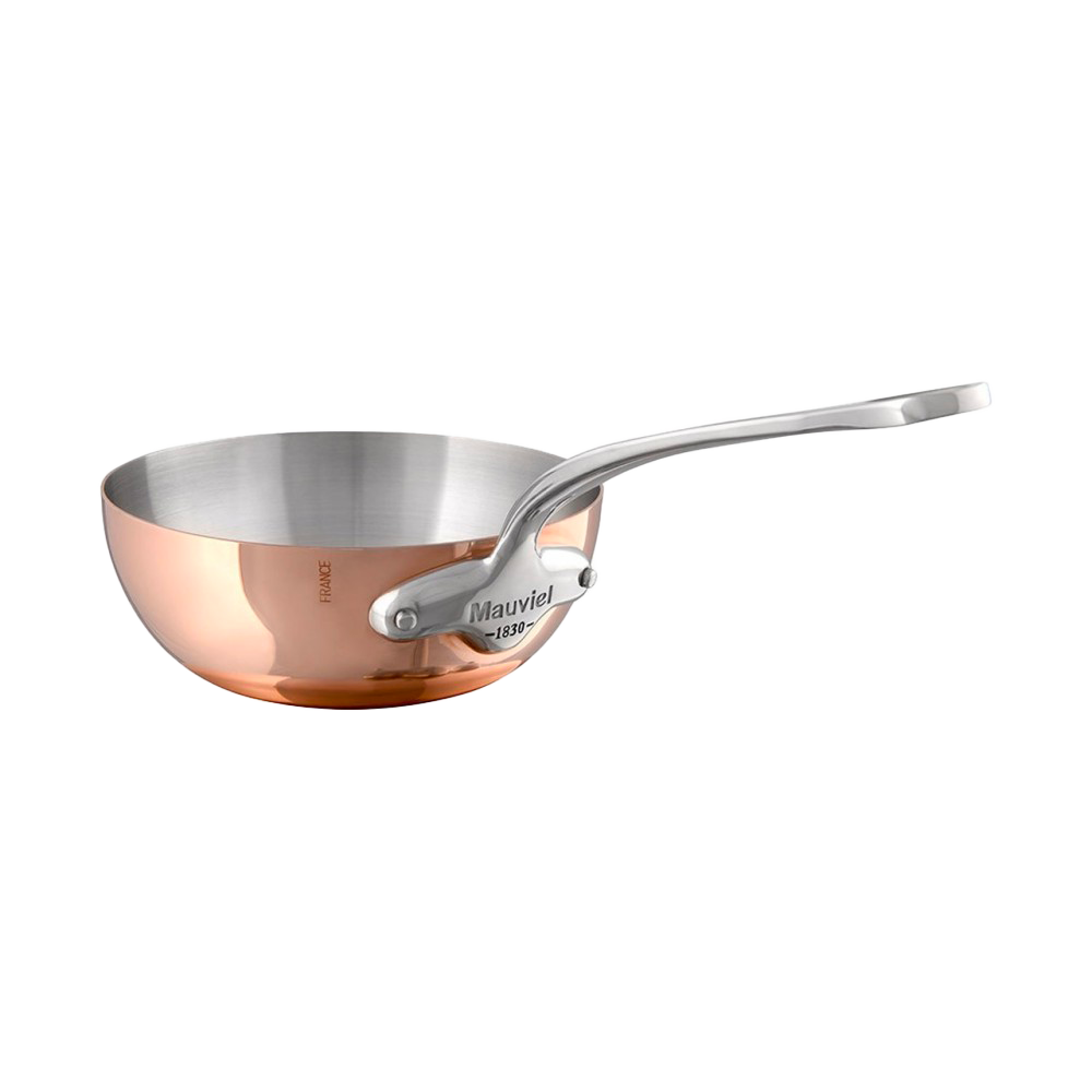 Mauviel M'Heritage M'150 S Copper Chef Pan With Cast Stainless Steel Handle, 2.1-Qt
