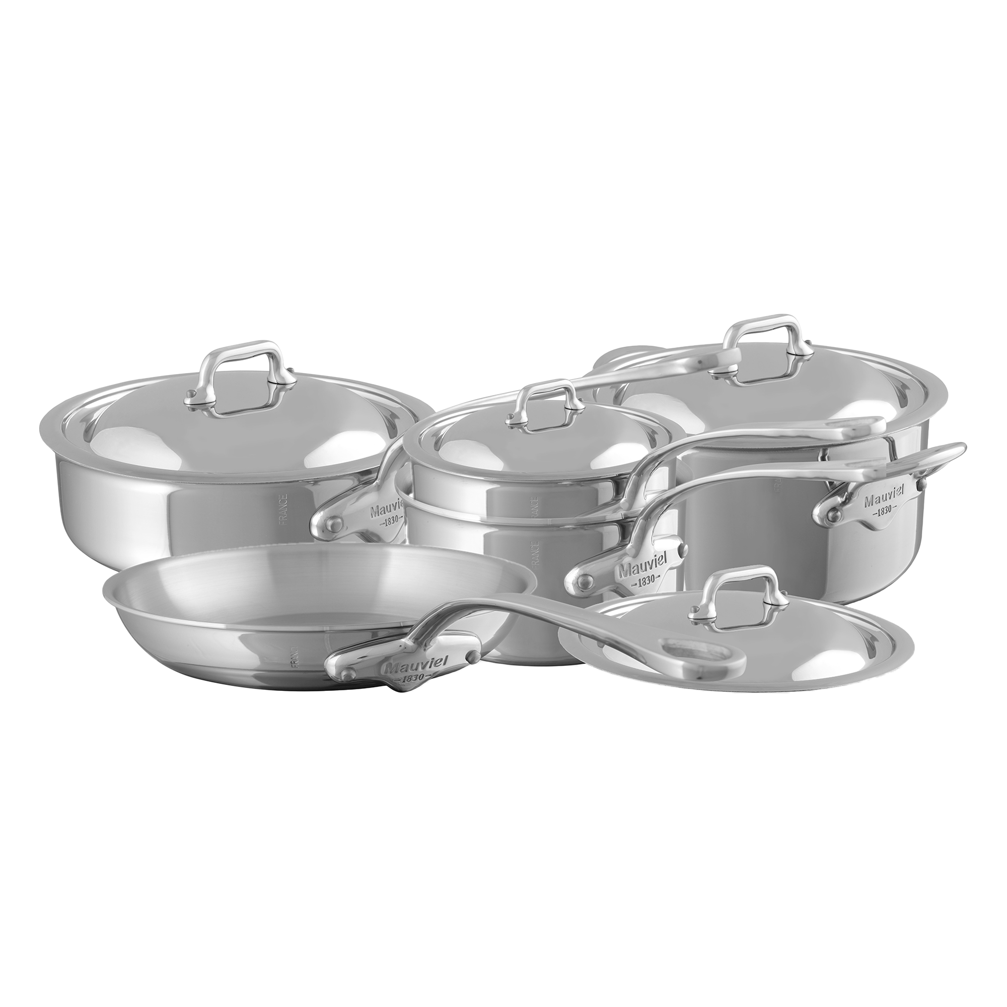 Mauviel M'COOK 5-Ply 9-Piece Cookware Set With Cast Stainless Steel Handles