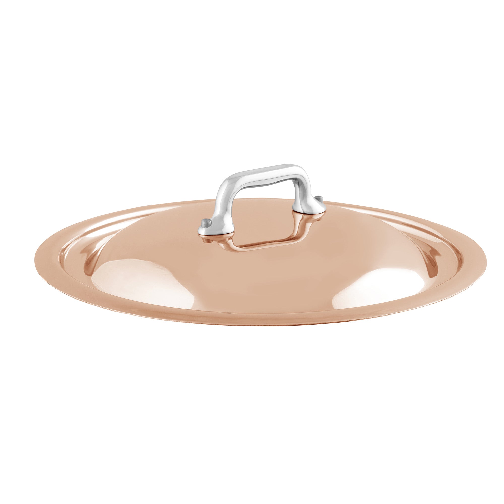 Mauviel Copper Curved Lid With Cast Stainless Steel Handle, 7.8-In