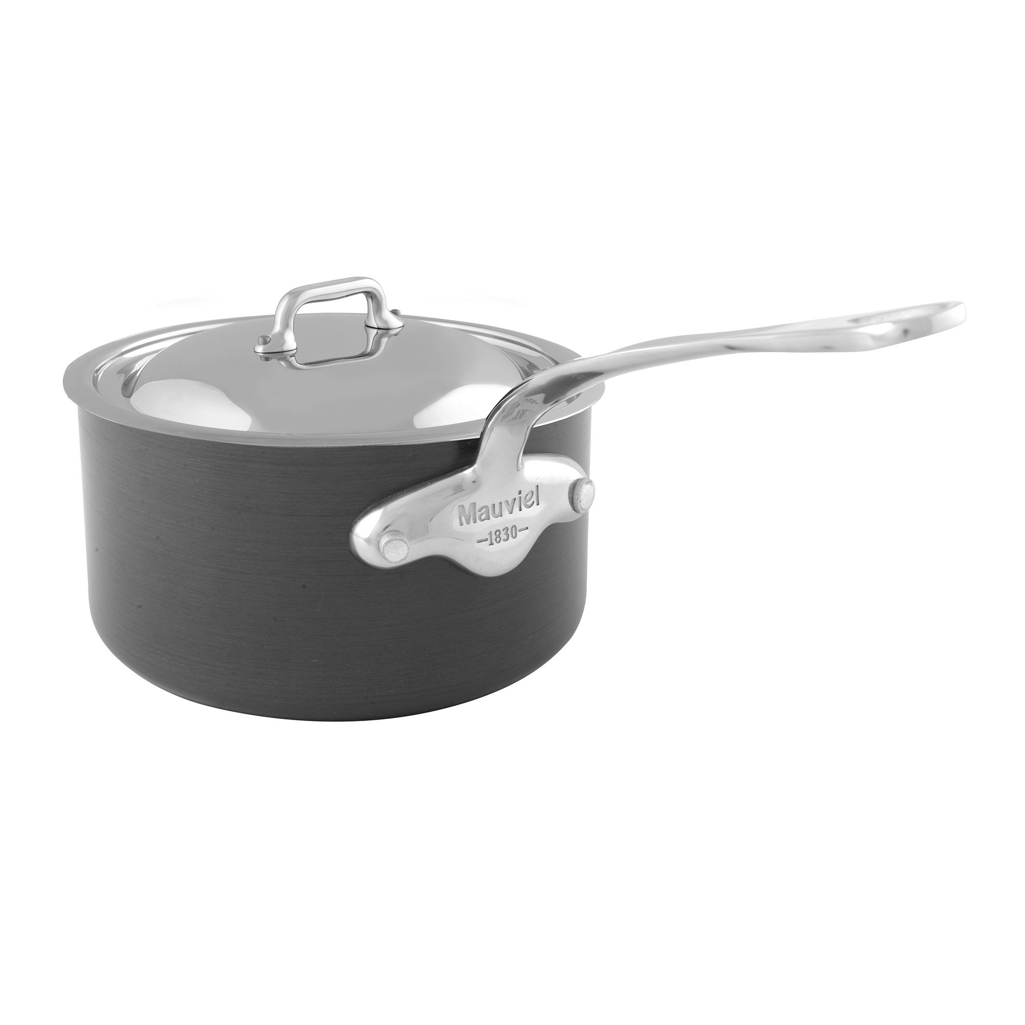 Mauviel M'STONE 3 Sauce Pan With Stainless Steel Curved Lid, 1.8-Qt