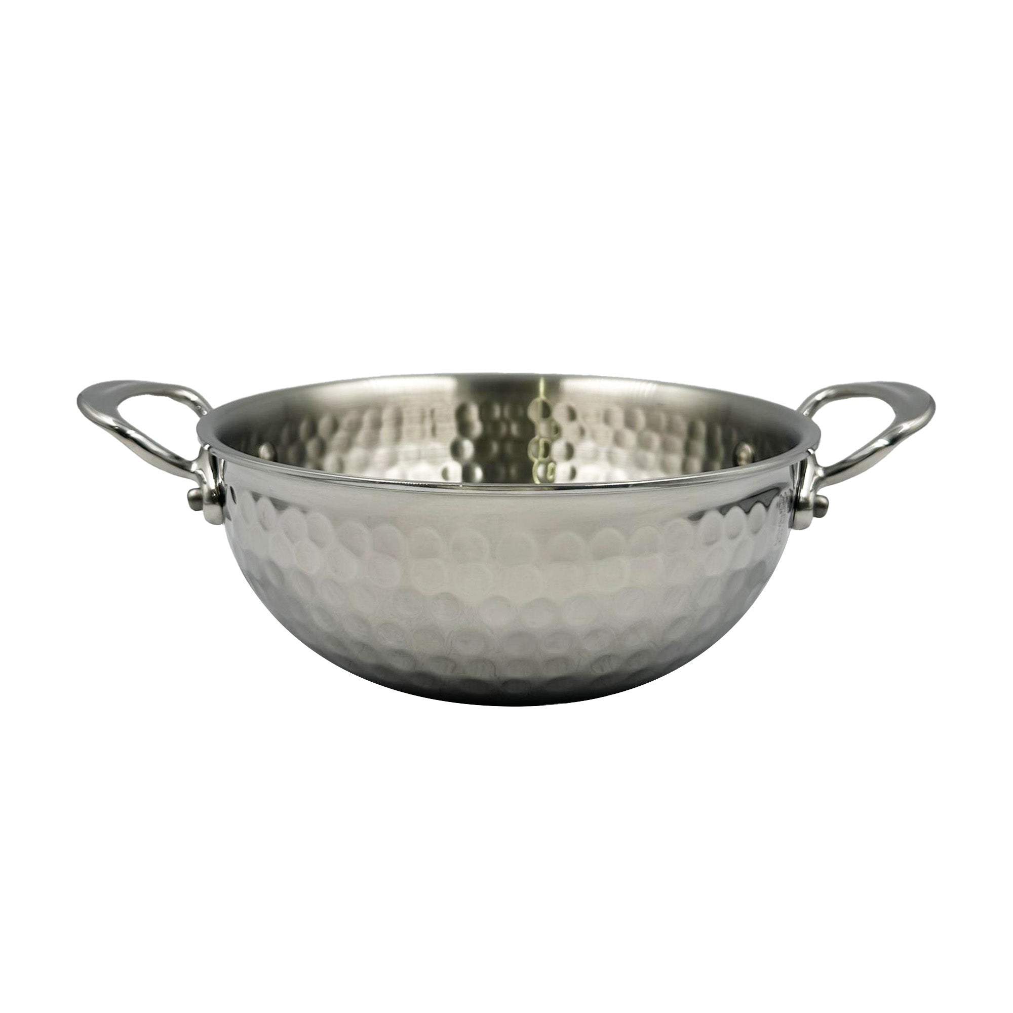Mauviel M'ELITE Hammered 5-Ply Curved Splayed Saute Pan, Cast Stainless Steel Handles, 2.1-Qt