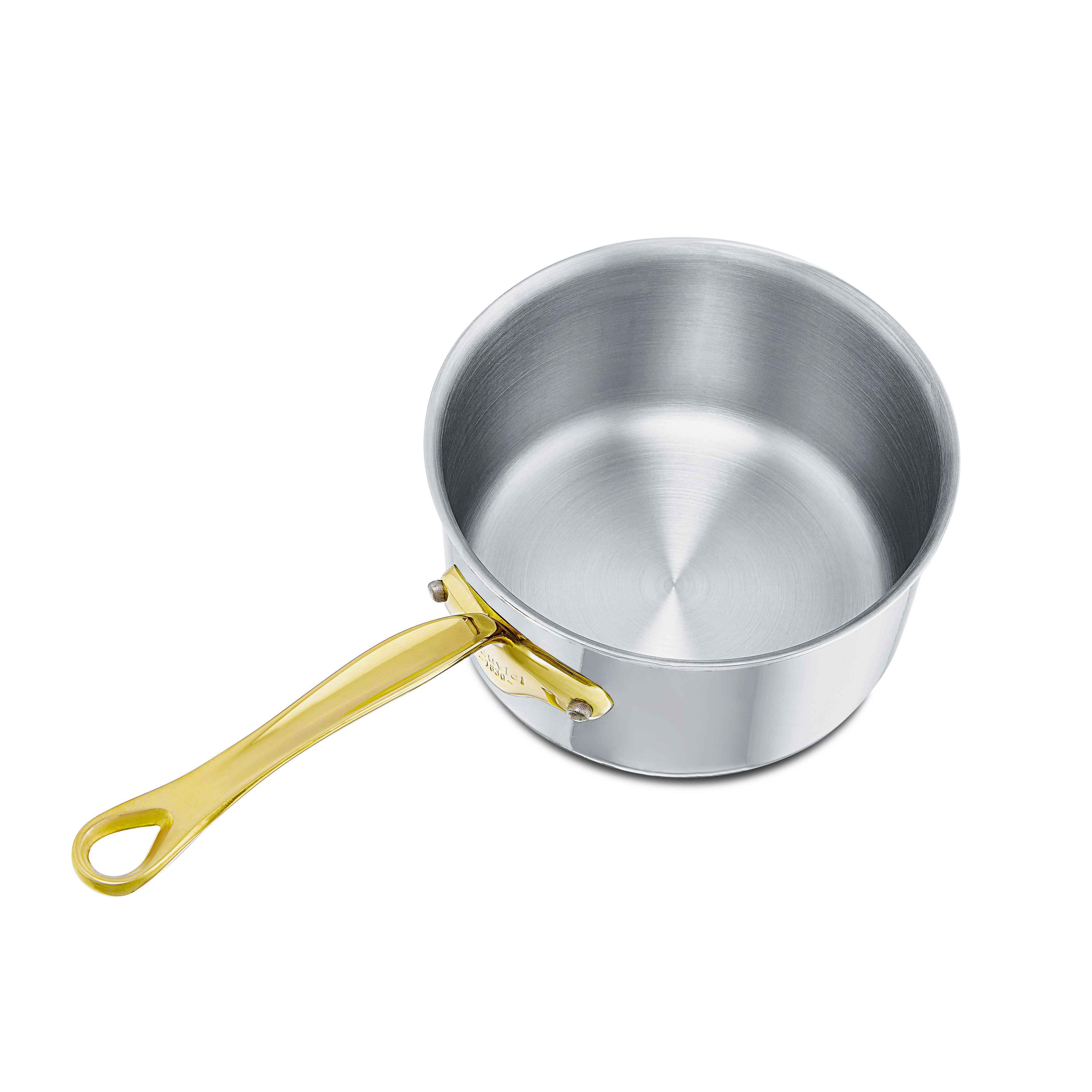 Mauviel M'COOK B Sauce Pan With Brass Handles, 2.6-Qt