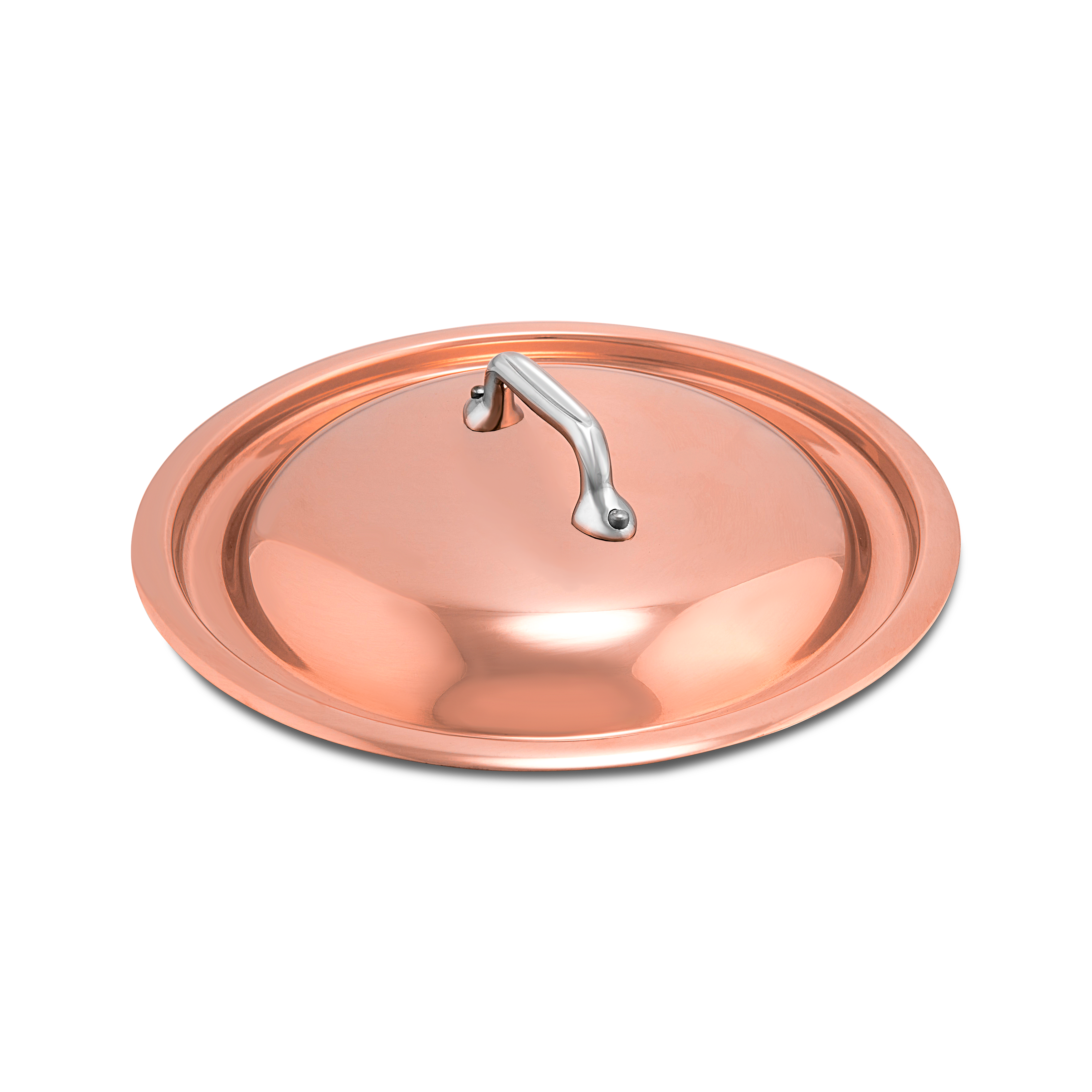Mauviel Copper Curved Lid With Cast Stainless Steel Handle, 6.3-In
