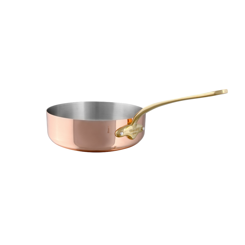 Mauviel M'Heritage M'150 B Copper Saute Pan With Brass Handle, 1.9-Qt