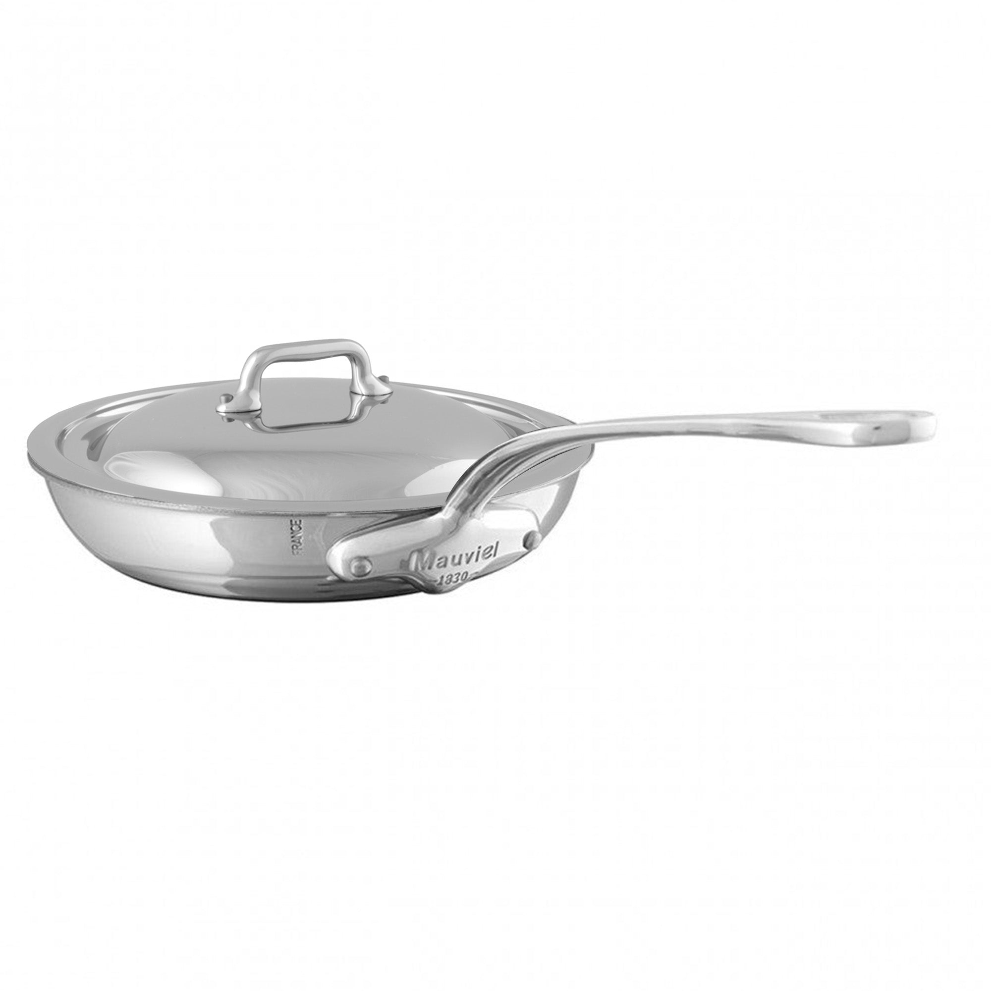 Mauviel M'COOK 5-Ply Nonstick Frying Pan With Curved Lid, Cast Stainless Steel Handle, 11-In