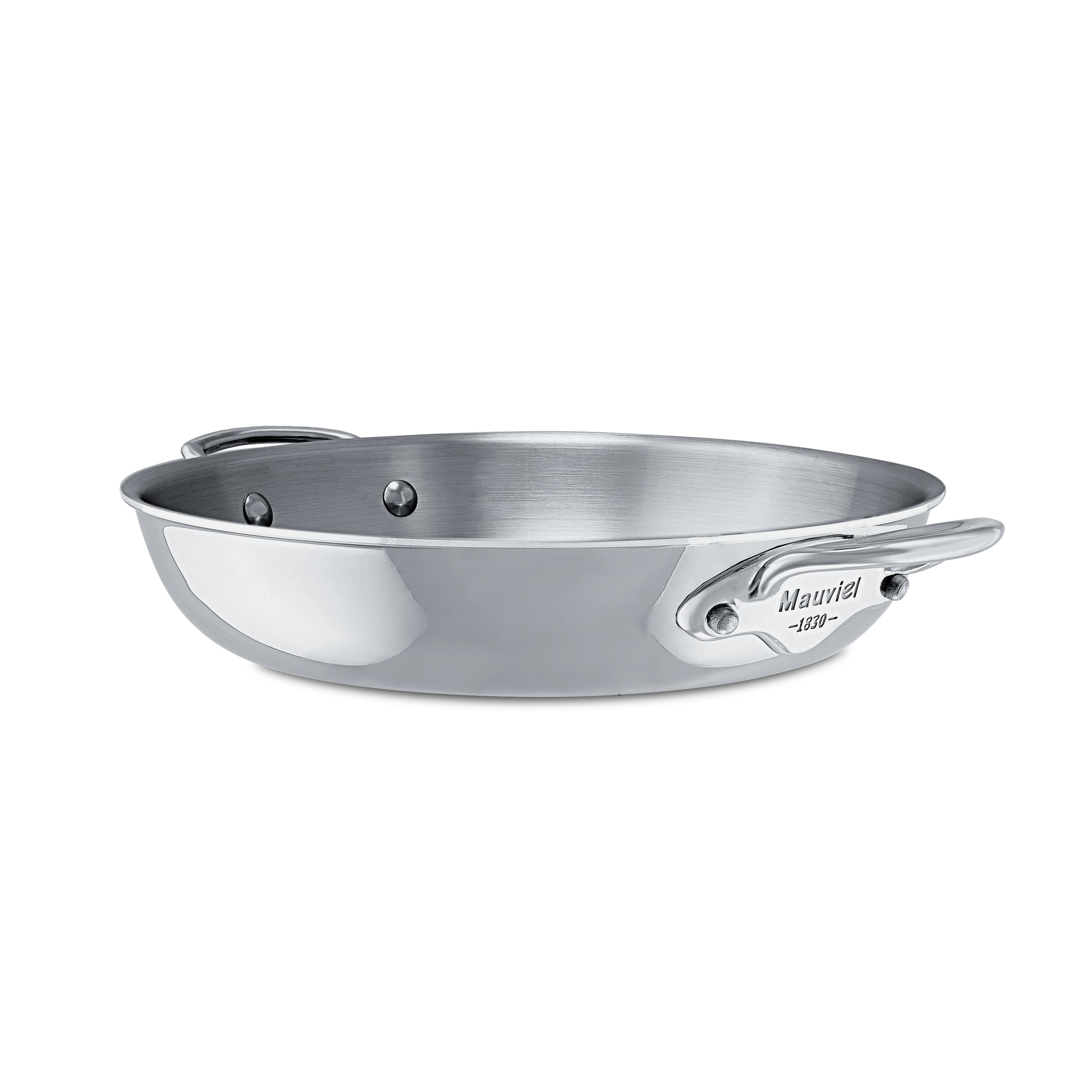 Mauviel M'COOK 5-Ply Round Pan With Curved Lid, Cast Stainless Steel Handles, 11-In