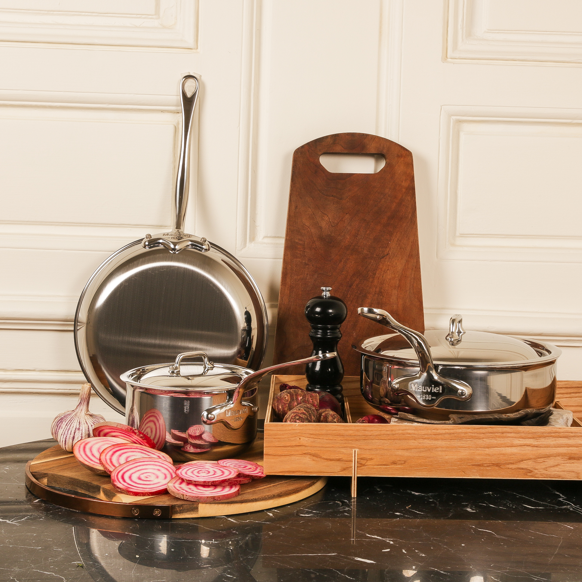 Mauviel Steamer Insert With Cast Stainless Steel Handles, 9.4-in