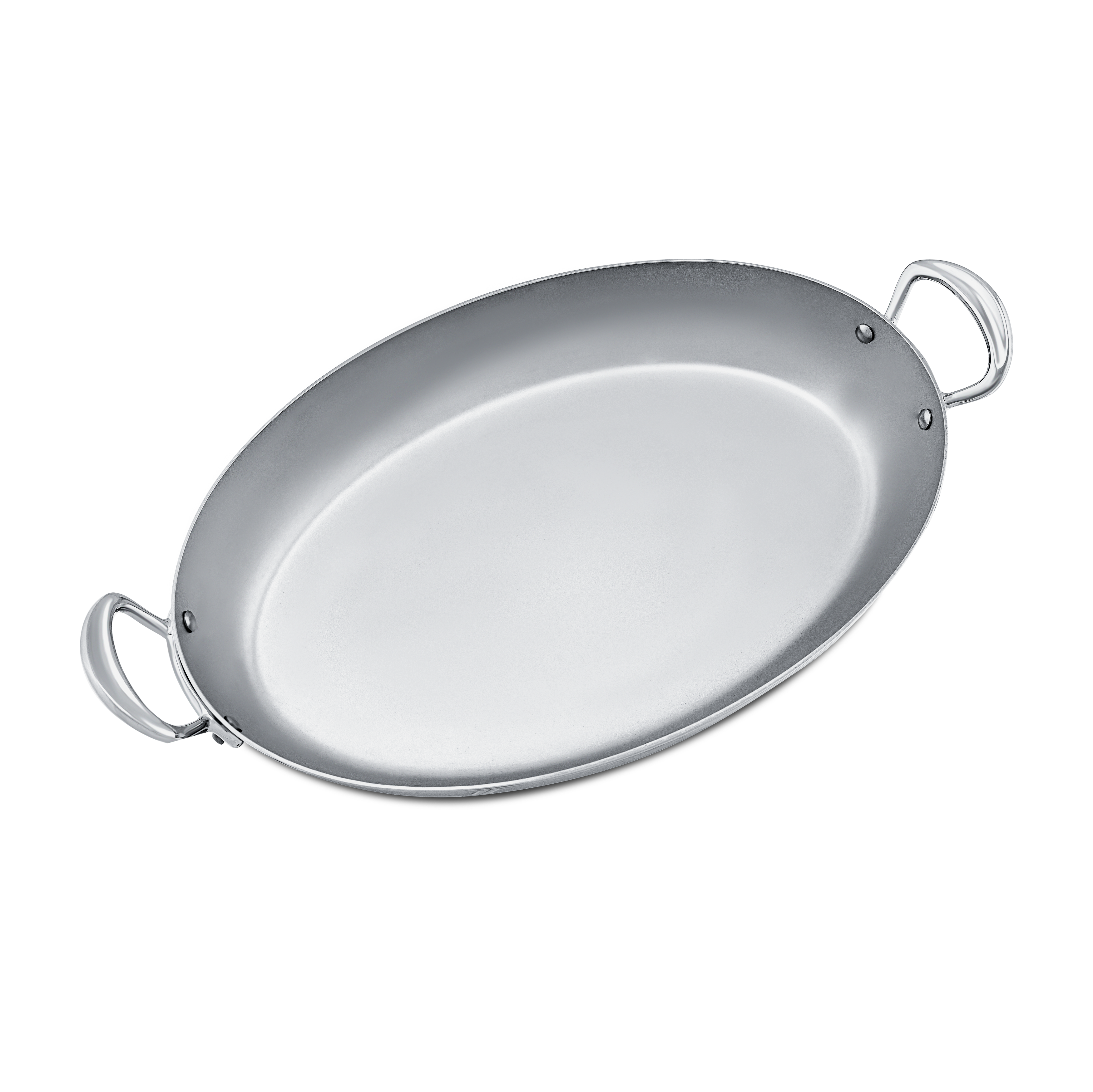 Mauviel M'COOK 5-Ply Oval Pan With Cast Stainless Steel Handles, 11.8-In