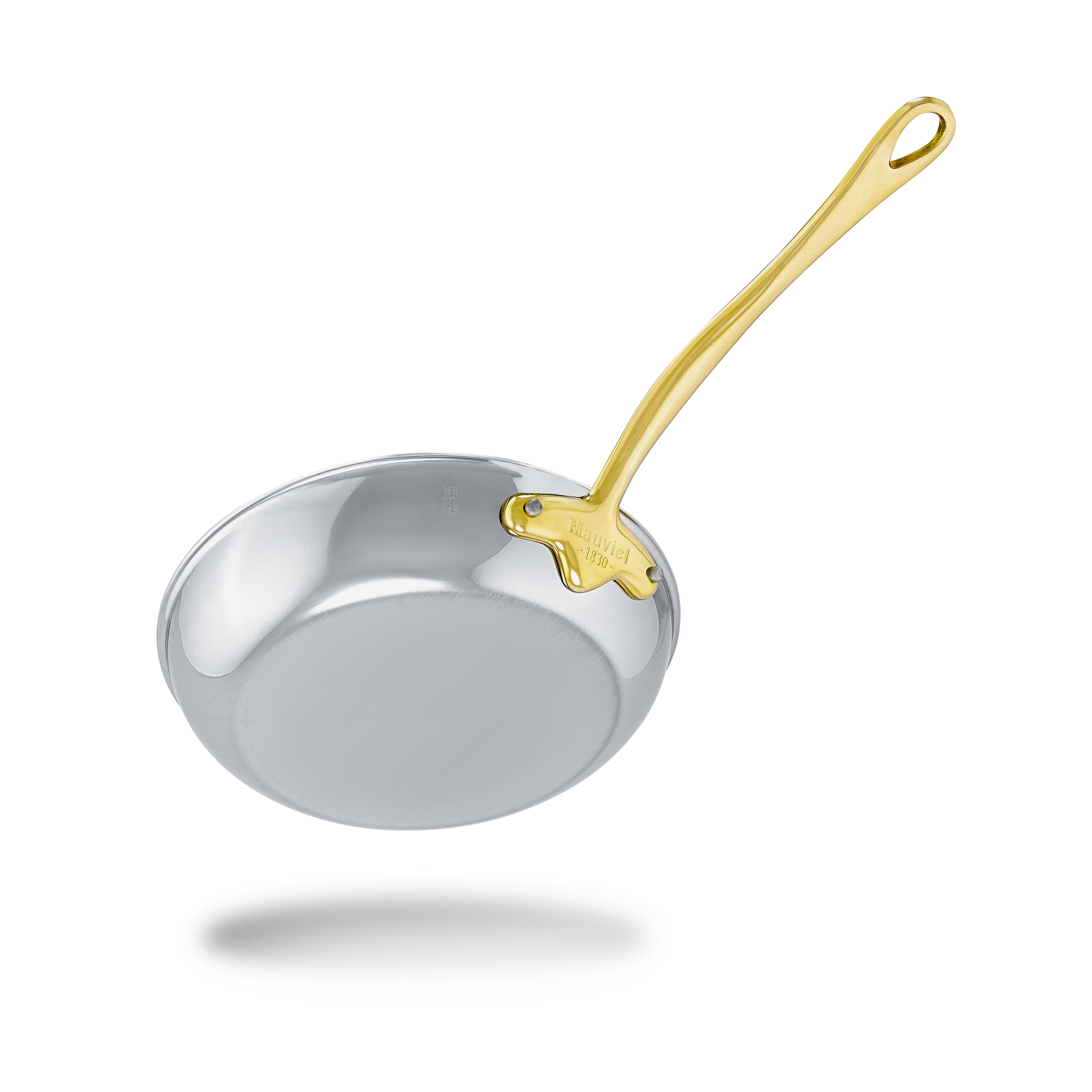 Mauviel M'COOK B 5-Ply Frying Pan With Curved Lid, Brass Handle, 11-In