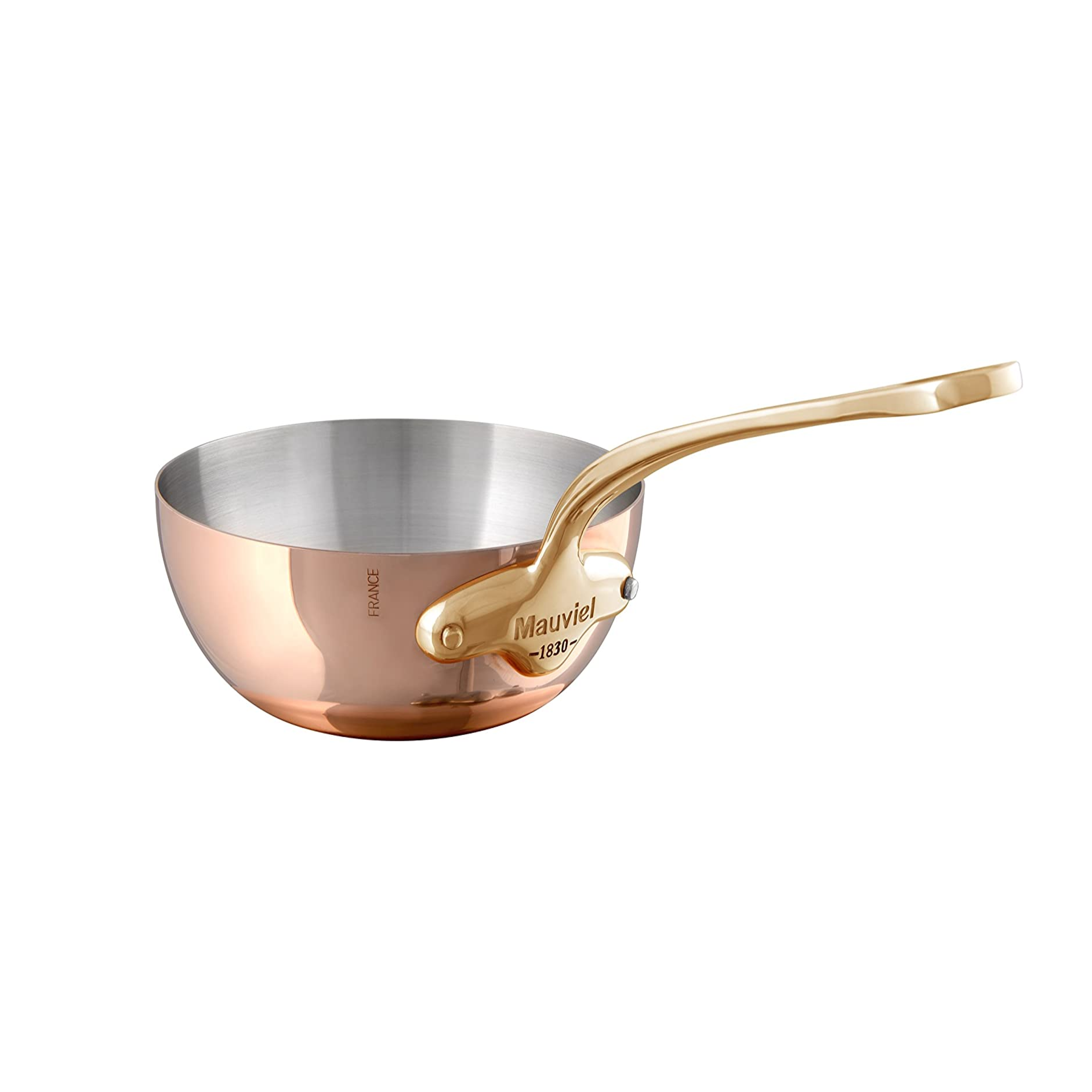 Mauviel M'Heritage M'150 B Copper Chef Pan With Brass Handle, 3.7-Qt