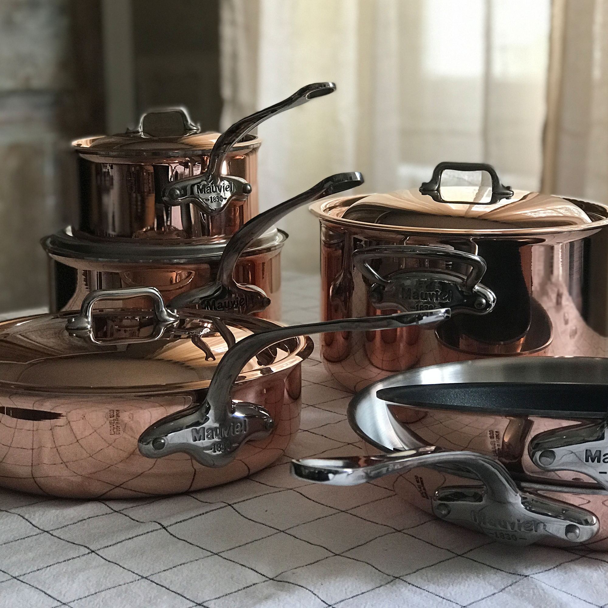 Mauviel M'Heritage M'6 S 12-Piece Induction Copper Cookware Set With Cast Stainless Steel Handles