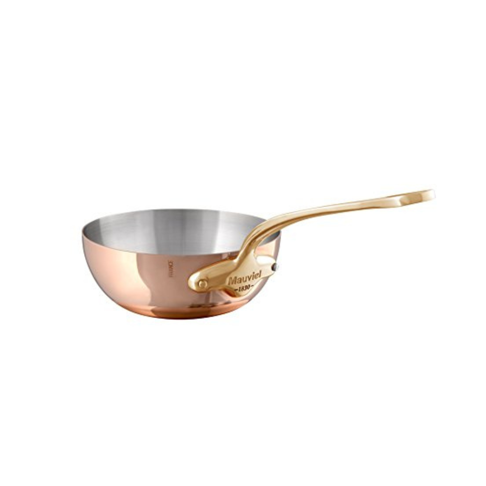 Mauviel M'Heritage M'150 B Copper Chef Pan With Brass Handle, 1.3-Qt