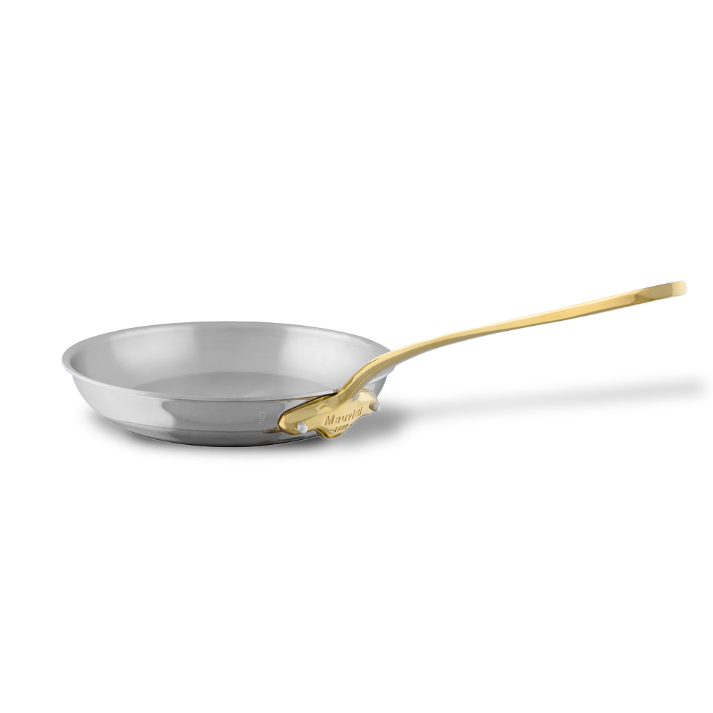 Mauviel M'COOK B 5-Ply 2-Piece Frying Pan 7.9-In and 9.4-In Set With Brass Handles