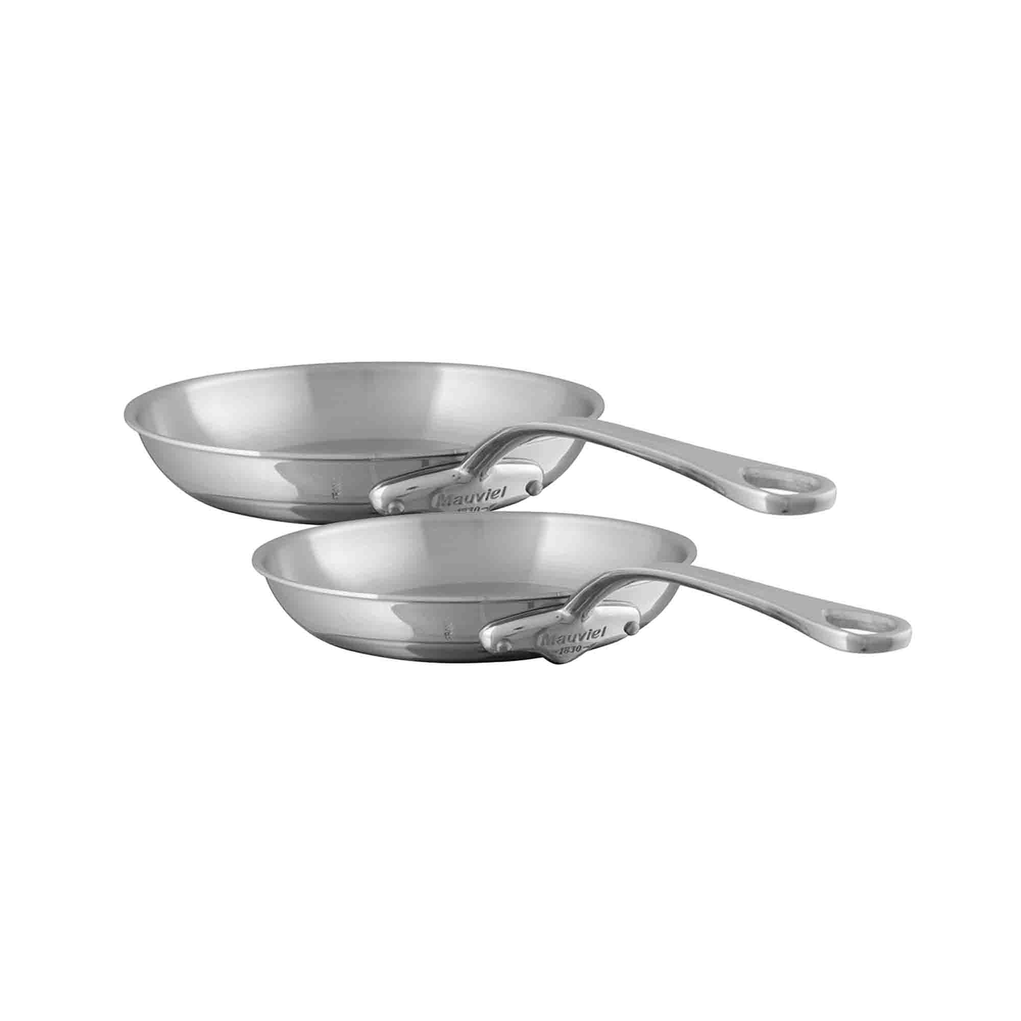 Mauviel M'COOK 5-Ply 2-Piece Frying Pan 9.4-In and 11-Inch Set With Cast Stainless Steel Handle