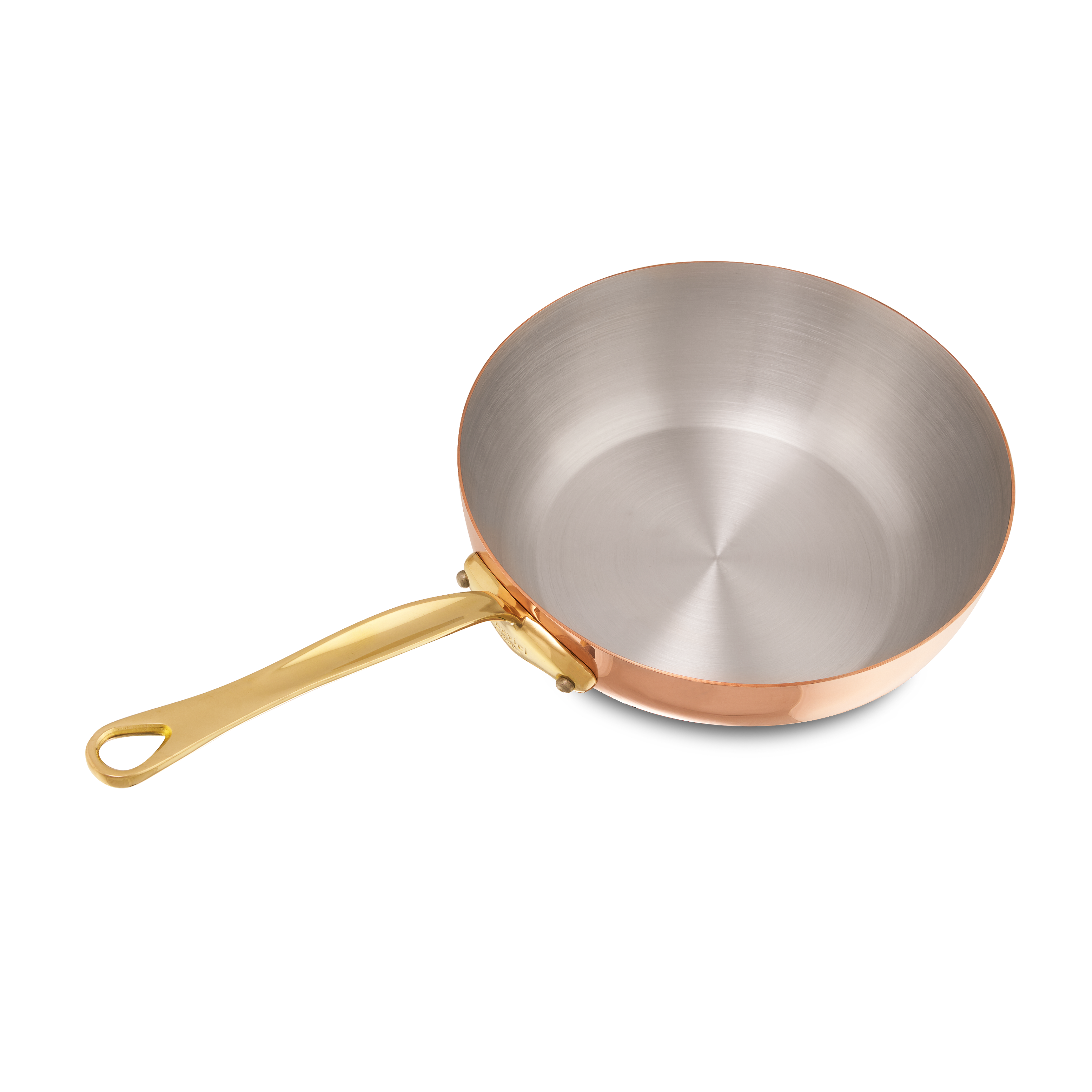 Mauviel M'Heritage M'150 B Copper Chef Pan With Lid and Brass Handle, 3.7-Qt