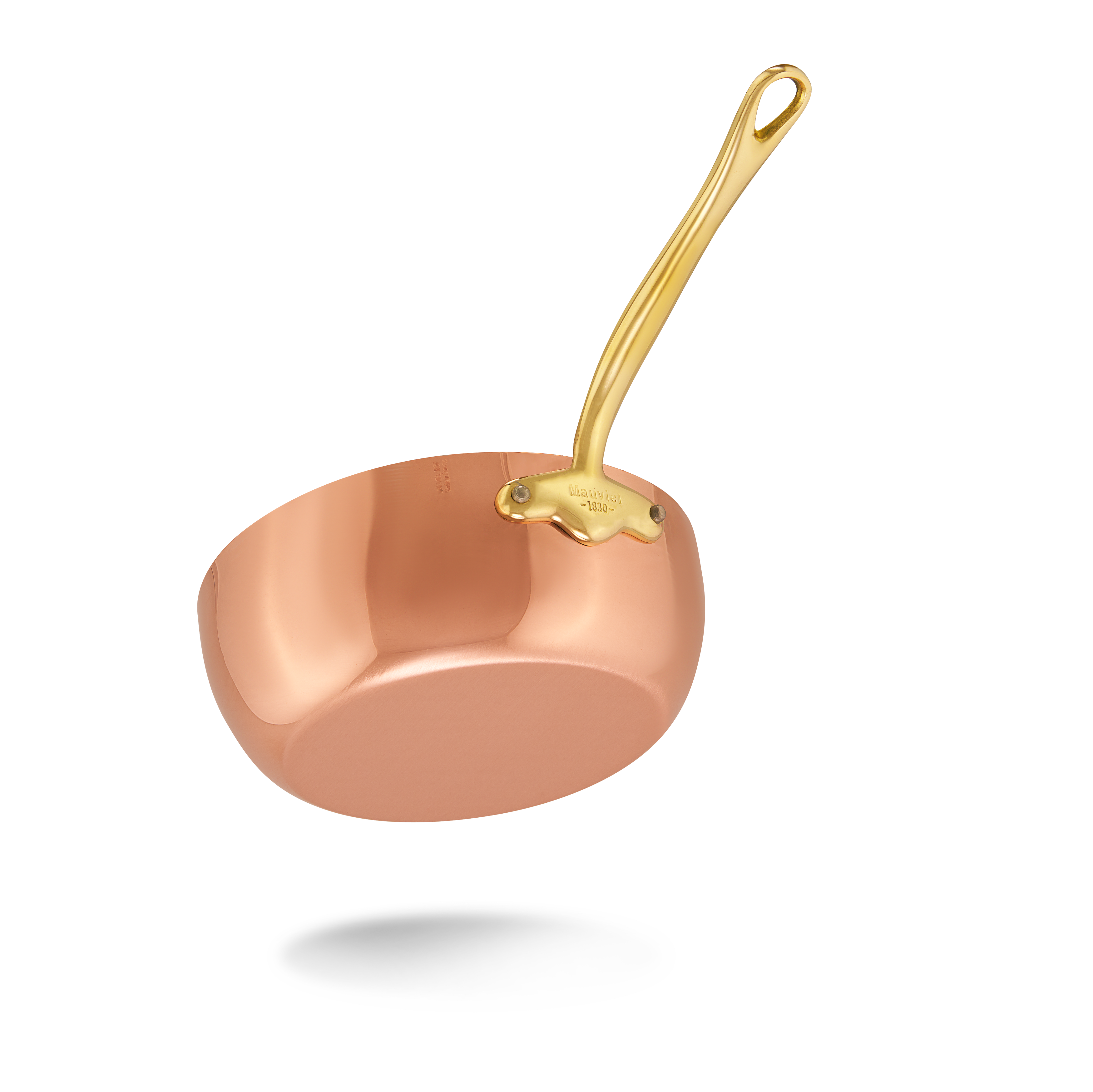 Mauviel M'Heritage M'150 B Copper Chef Pan With Lid and Brass Handle, 3.7-Qt