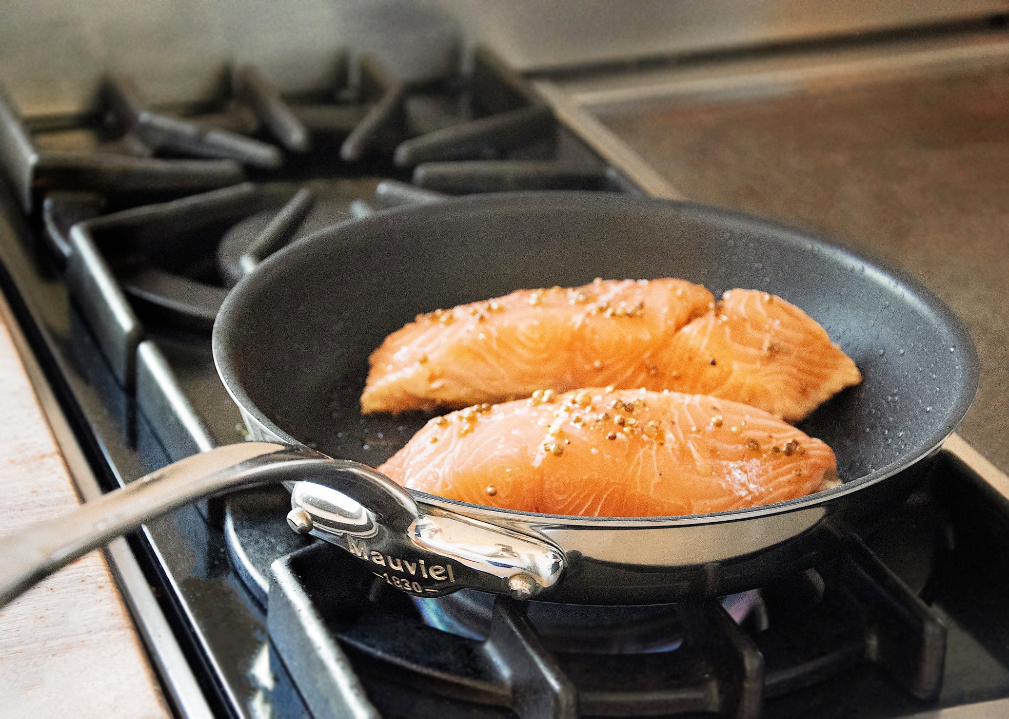 Mauviel M'COOK 5-Ply Nonstick Frying Pan With Cast Stainless Steel Handle, 11.8-In