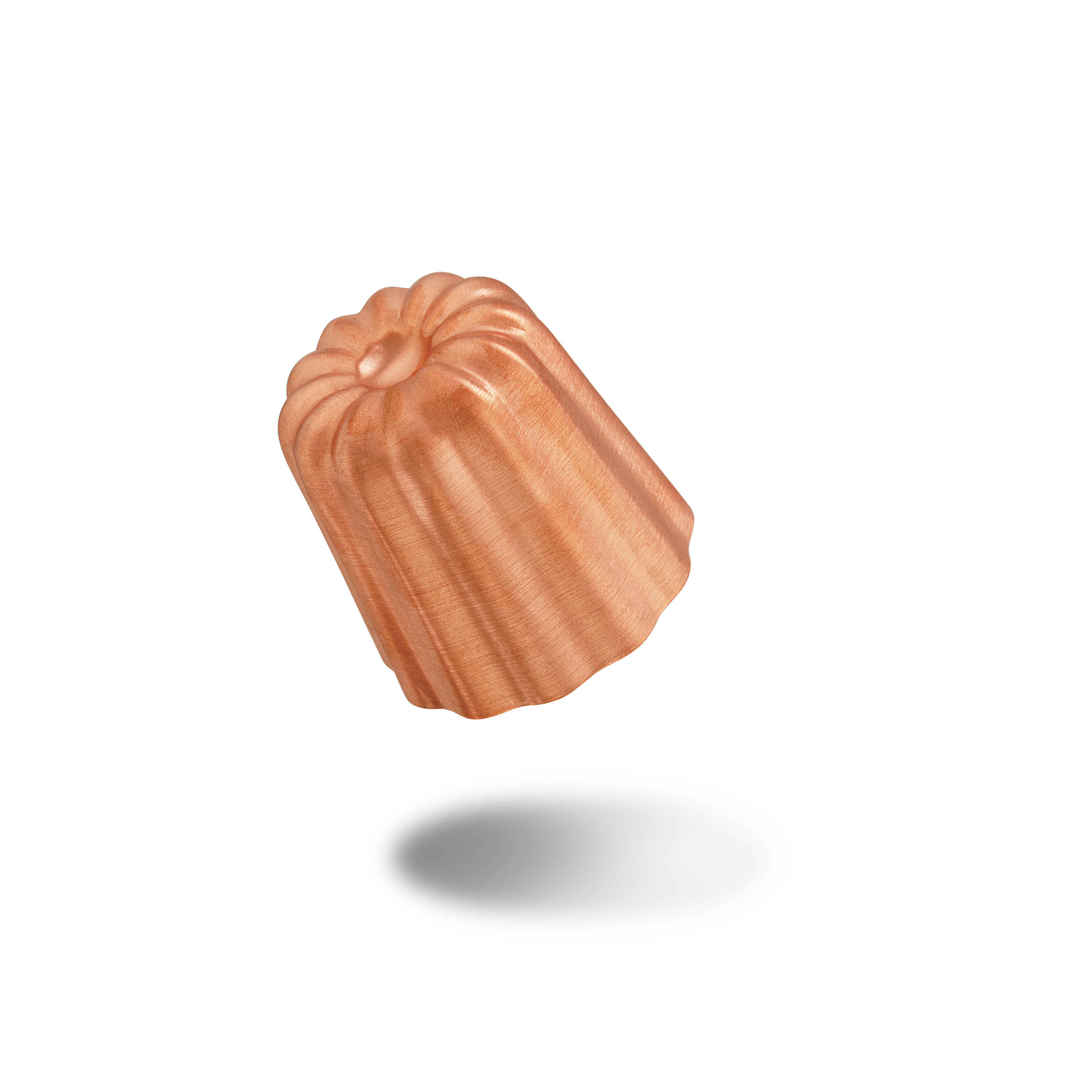 Mauviel M'PASSION Copper 4-Piece Copper Tinned Canele Mold Set, 1.8-In