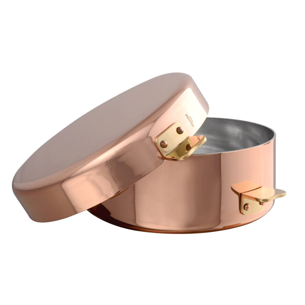Mauviel M'Tradition Polished Copper & Tin Inside Pomme-Anna With Brass Handles, 2.8-Qt
