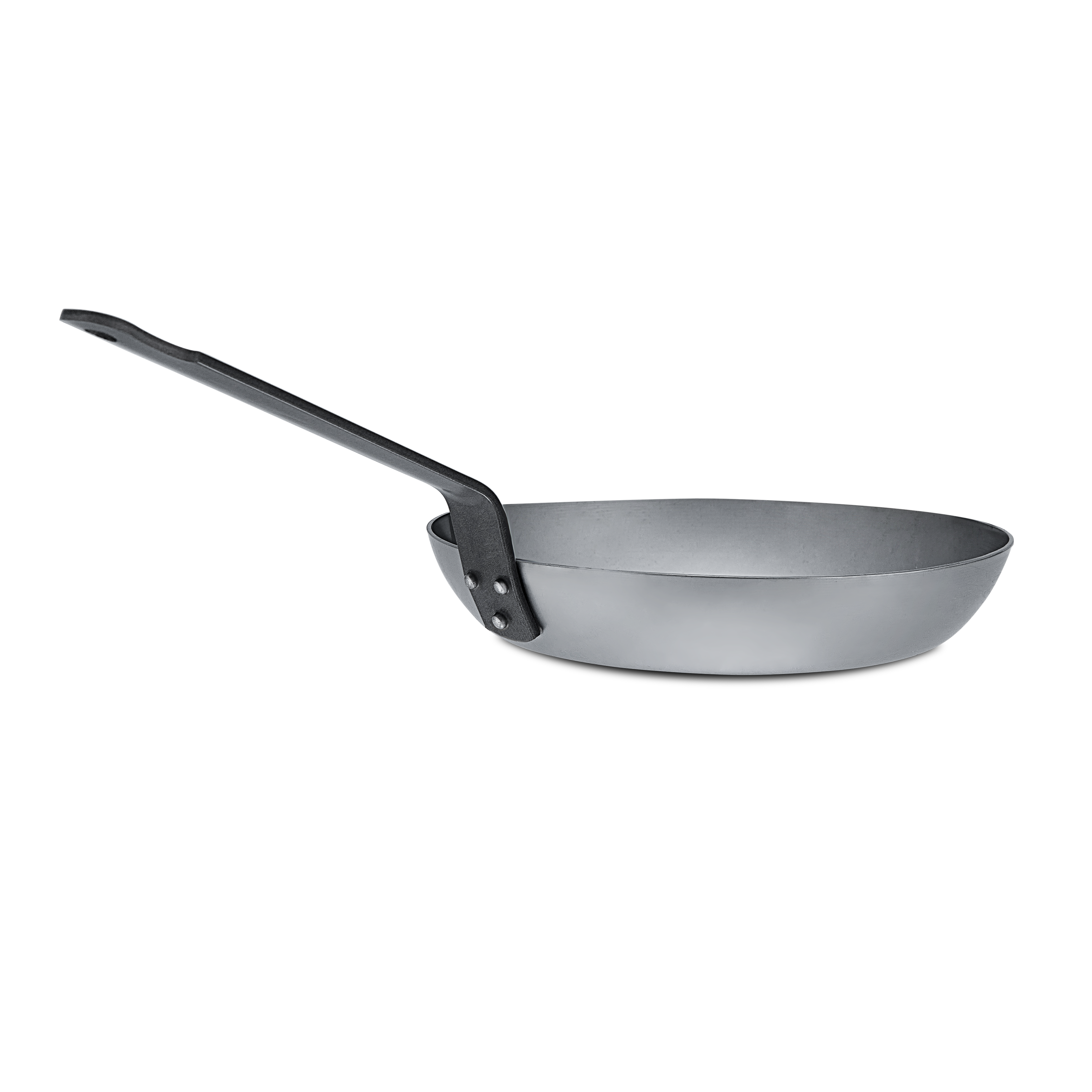Mauviel M'STEEL Black Carbon Steel Round Frying Pan With Iron Handle, 7.9-In